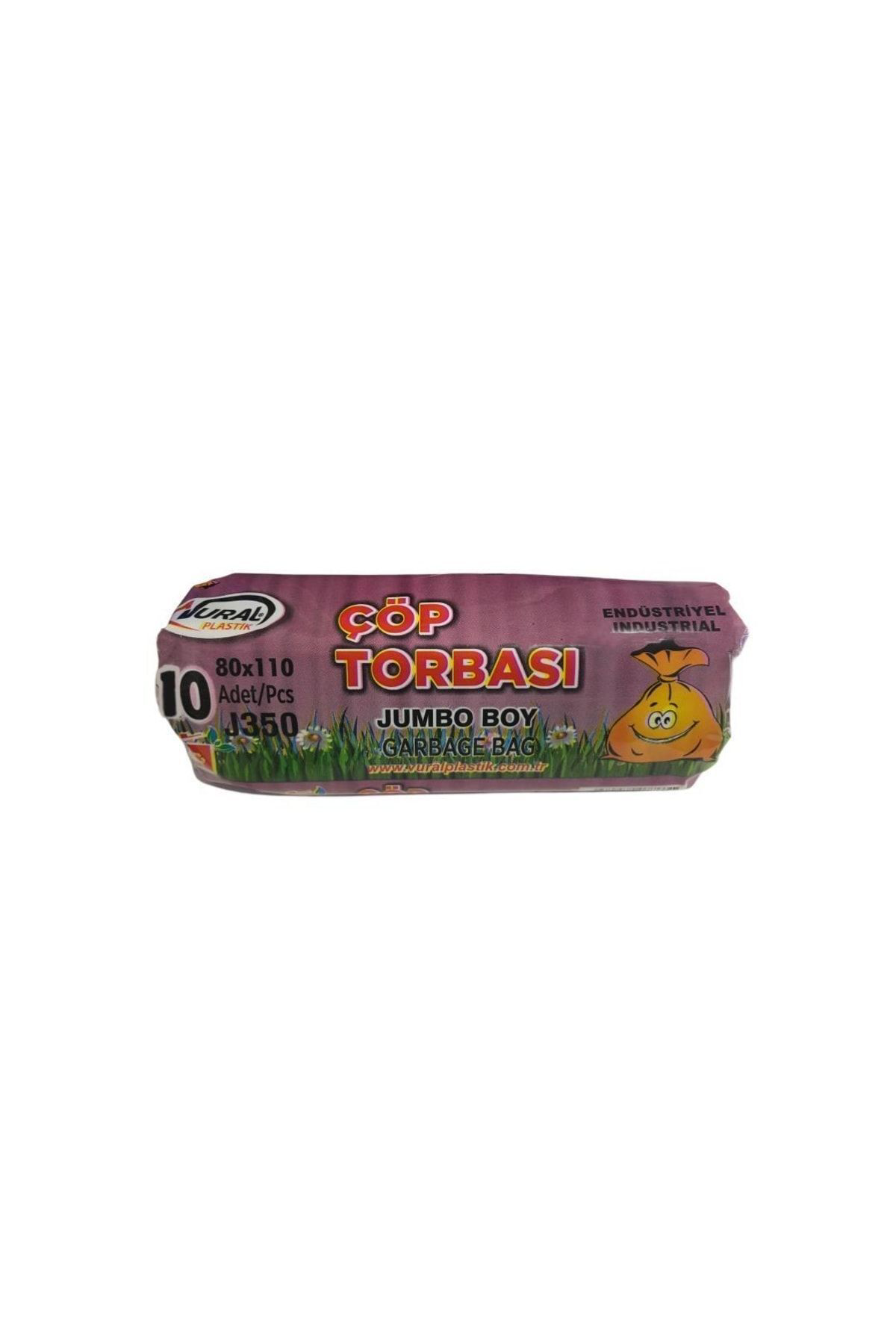 Vural Endüstriyel Jumbo Çöp Torbası 80*110 Cm 350 Gr Siyah 10 Lu 1 Pake