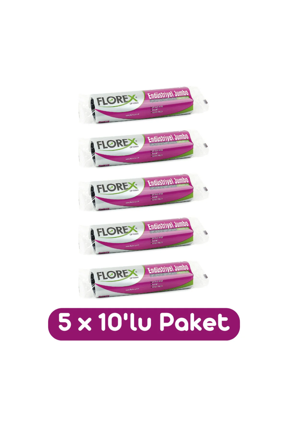 Endüstriyel Jumbo Boy Çöp Torbası 80 x 110 cm 10'lu Rulo Siyah 5 