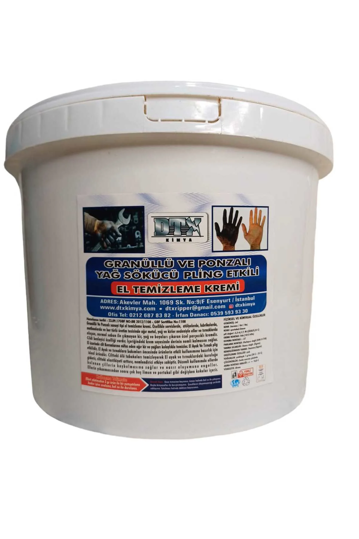 Endüstriyel Kumlu Ponzalı El Temizleme Kremi ( SABUNU ) 5 Kg