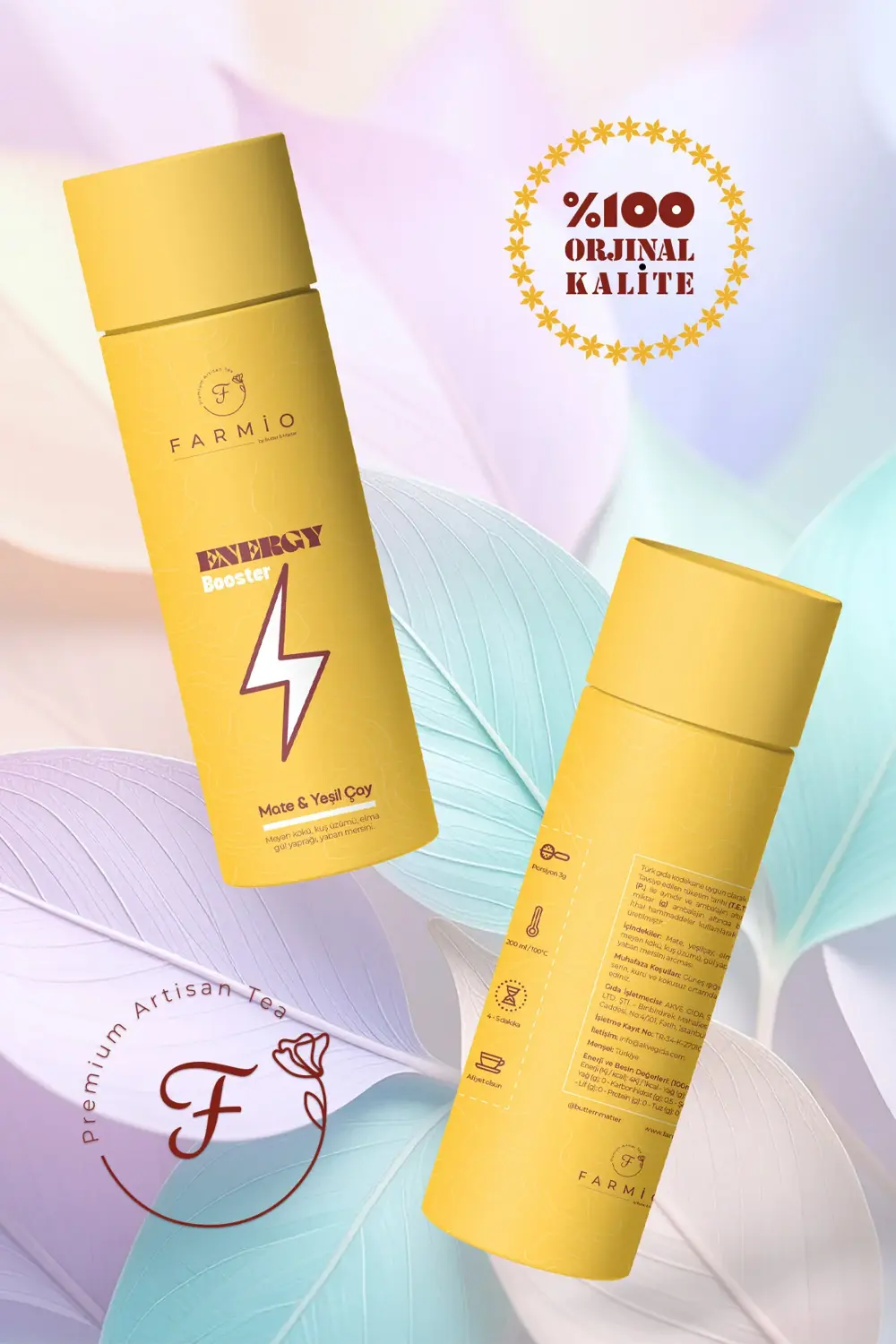 ENERJİ ÇAYI – 50gr – Mate, Meyankökü, Kuş Üzümü, Yeşilçay, Elma