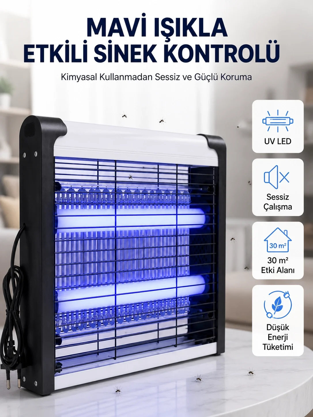 Enerji Tasarruflu Elektrikli Sinek Öldürücü Güvenli ve Etkili Koruma Enerji Tasarruflu Elektrikli Sinek Öldürücü Güvenli ve Etkili Koruma