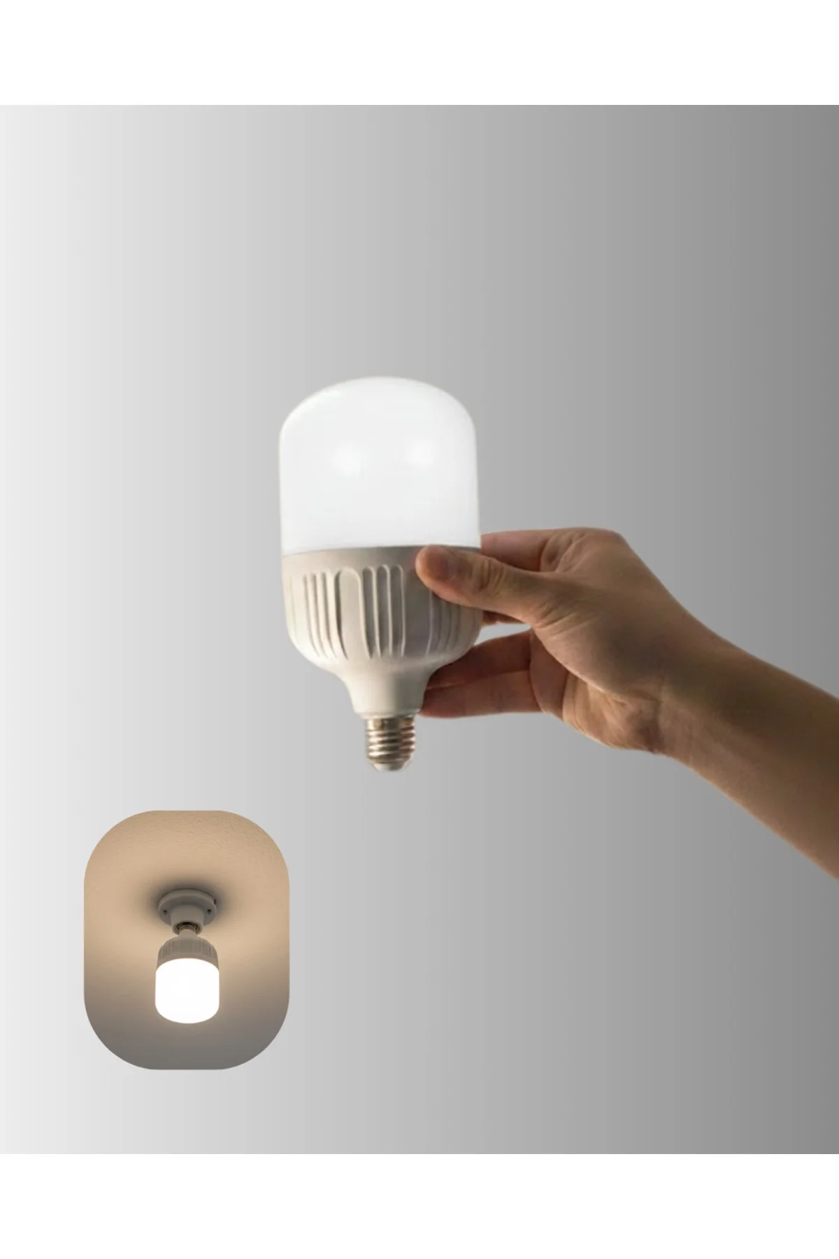 Enerji Tasarruflu Şarjlı LED Ampul 30W Beyaz Işık