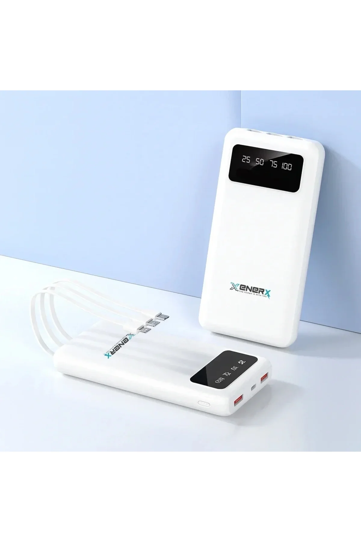 Enerx ENR-P20DC 20000 mAh 2.1 Amper Dahili Kablolu Powerbank Siyah Enerx ENR-P20DC 20000 mAh 2.1 Amper Dahili Kablolu Powerbank Siyah