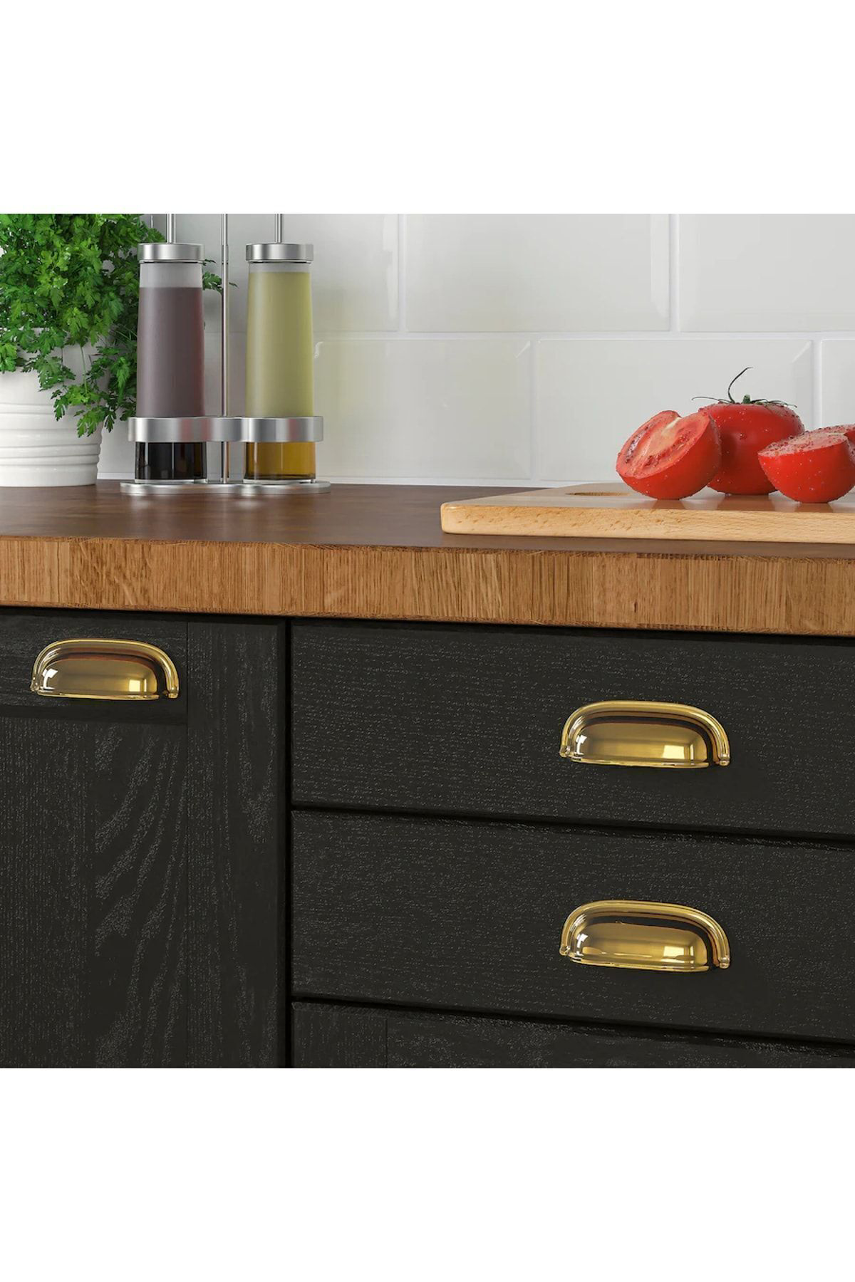 İkea Eneryda 89 Mm 2 Adet Gold Altın Pirinç Kulp Mobilya Dolap Çekmece