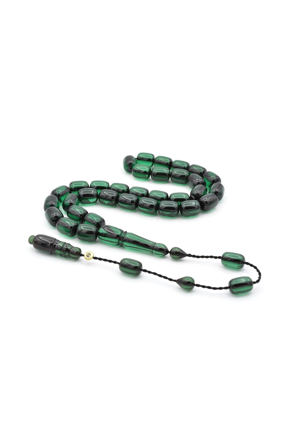 Murty99 Enes Abdo İmzalı Kapsül Kesim Yeşil Sıkma Kehribar Tesbih