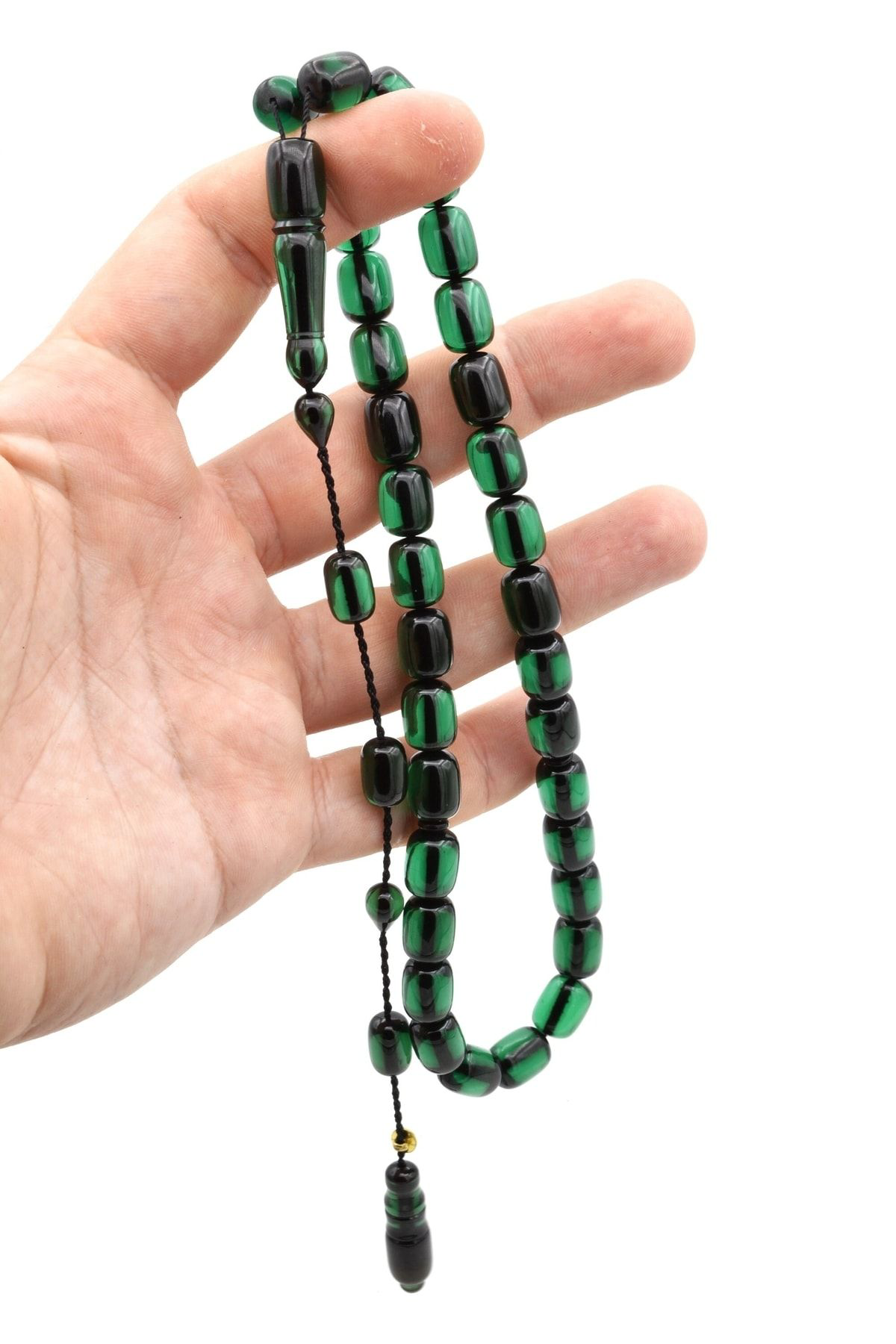 Murty99 Enes Abdo İmzalı Kapsül Kesim Yeşil Sıkma Kehribar Tesbih