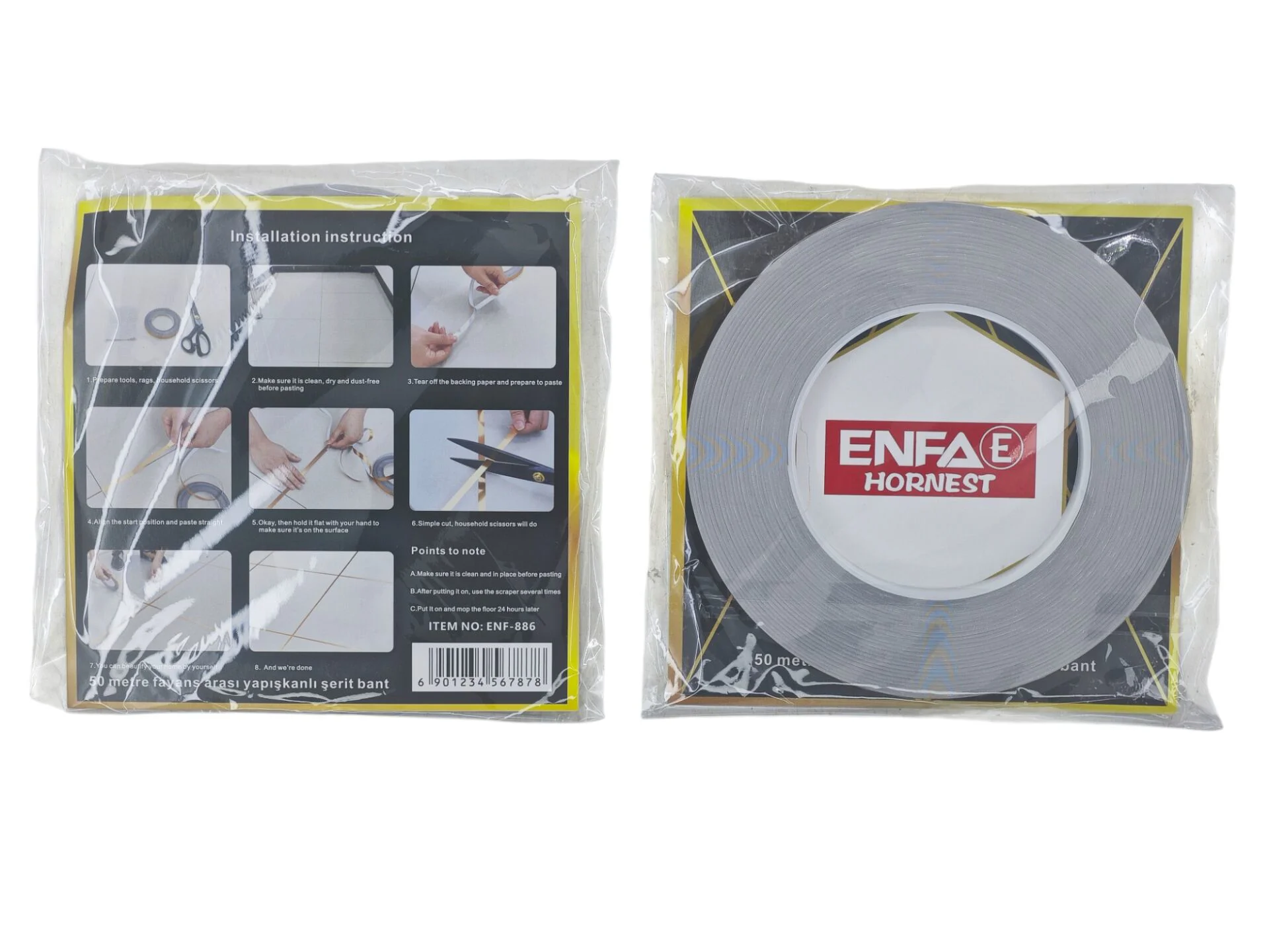 ENF-886   Enfa Fayans Arası Yapışkanlı Bant 50m -Gri Fiyatı, Yorumları ve Özellikleri