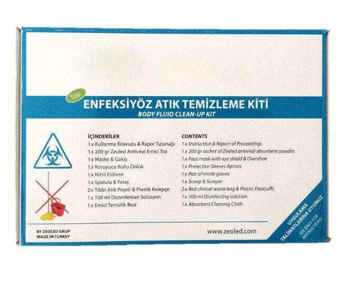 Evimdeyokyok Enfeksiyöz Atik Temizlik Kiti  (2 Kullanim) (Body Fluid Spill Kit