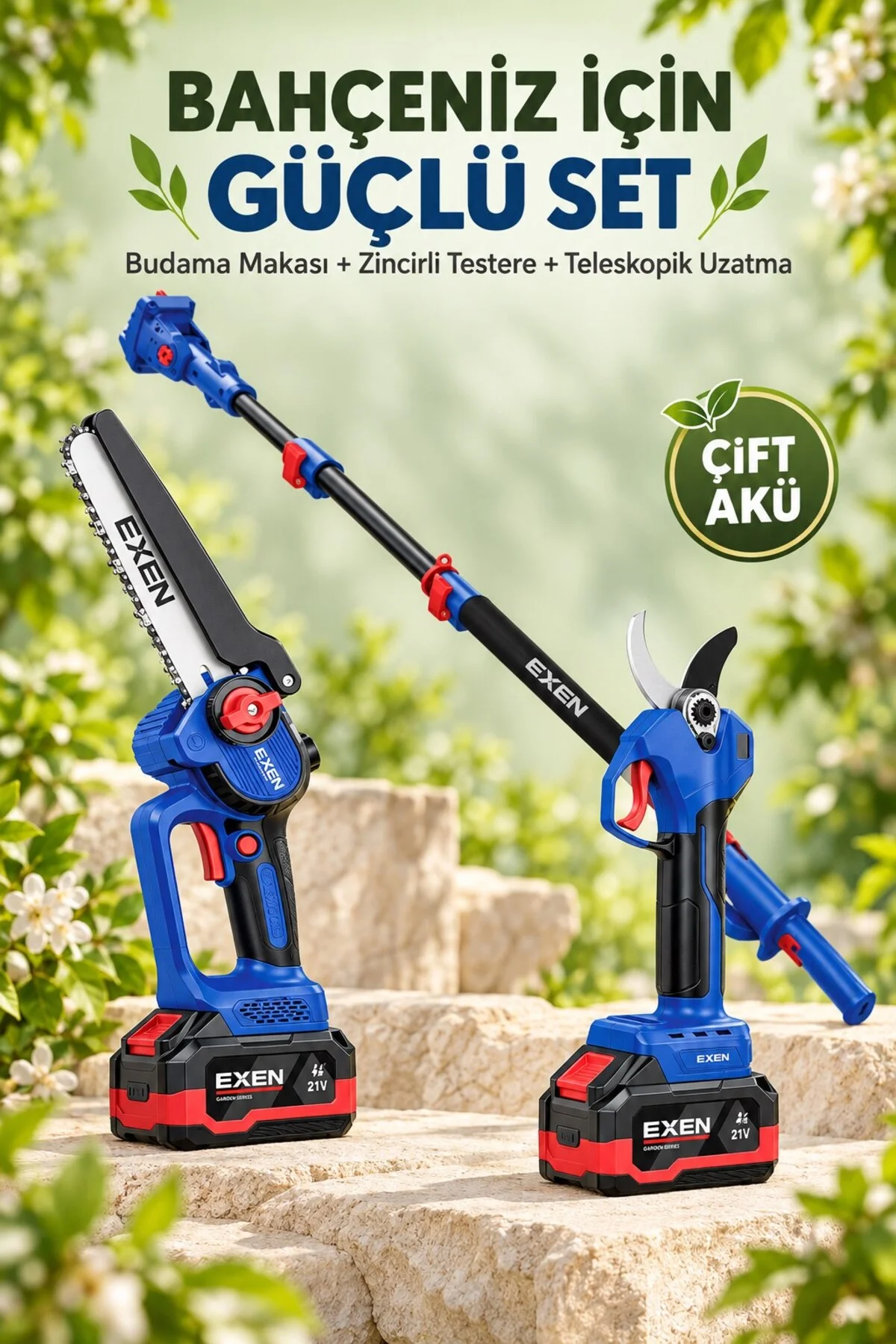 ENG 604 SET + ENG 680 TS Şarjlı Bahçe Seti (Teleskopik Uzatma Dahil) ENG 604 SET + ENG 680 TS Şarjlı Bahçe Seti (Teleskopik Uzatma Dahil) - Görsel 4