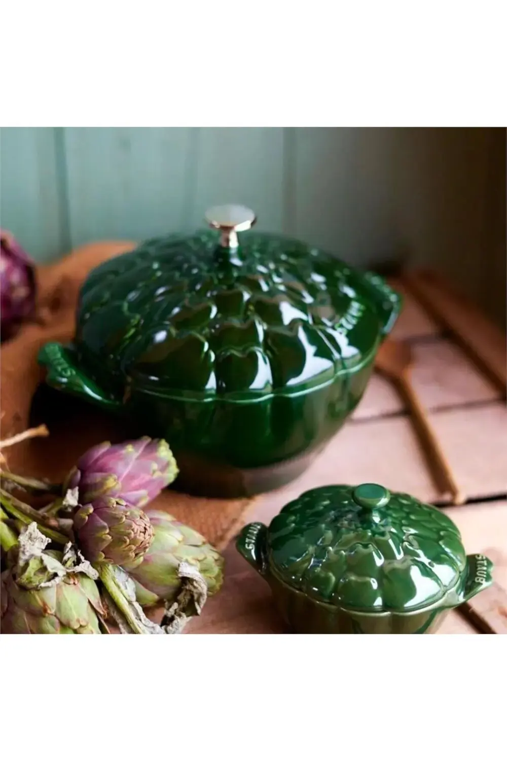 Enginar Desenli Döküm Tencere 22cm