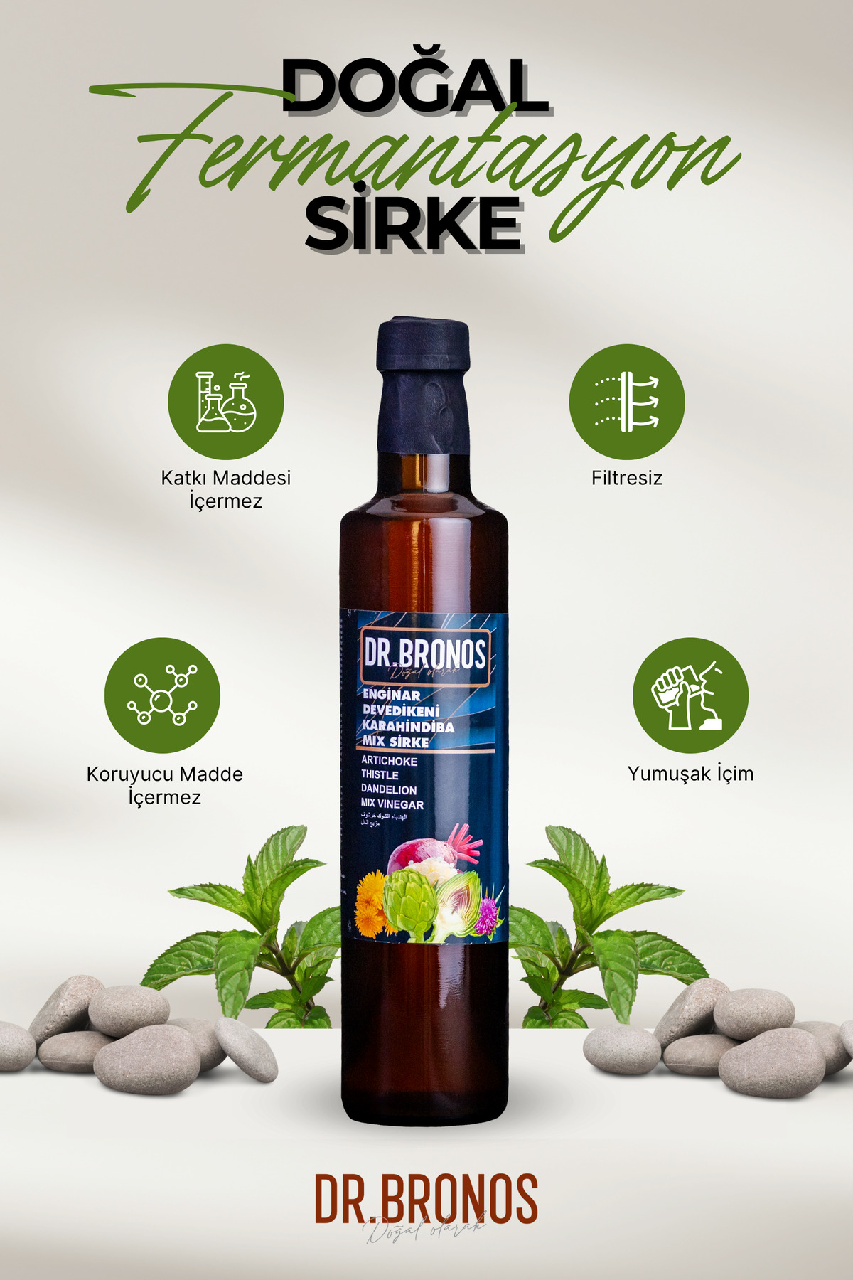 Enginar Devedikeni Karahindiba Mix Sirke 500 ml (Doğal Fermantasy