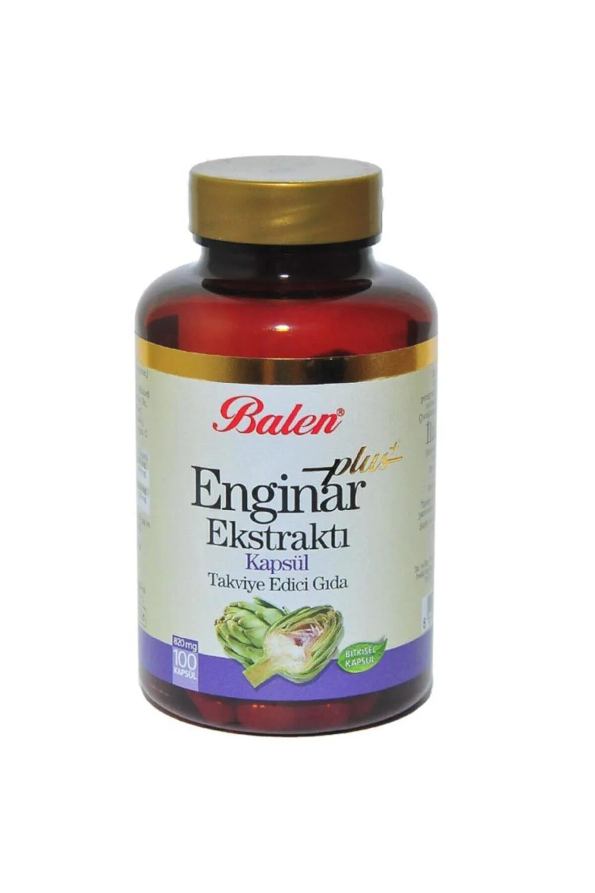 Enginar Ekstraktı Kapsülü 820mg 100adet Bitkisel Gıda Takviyesi