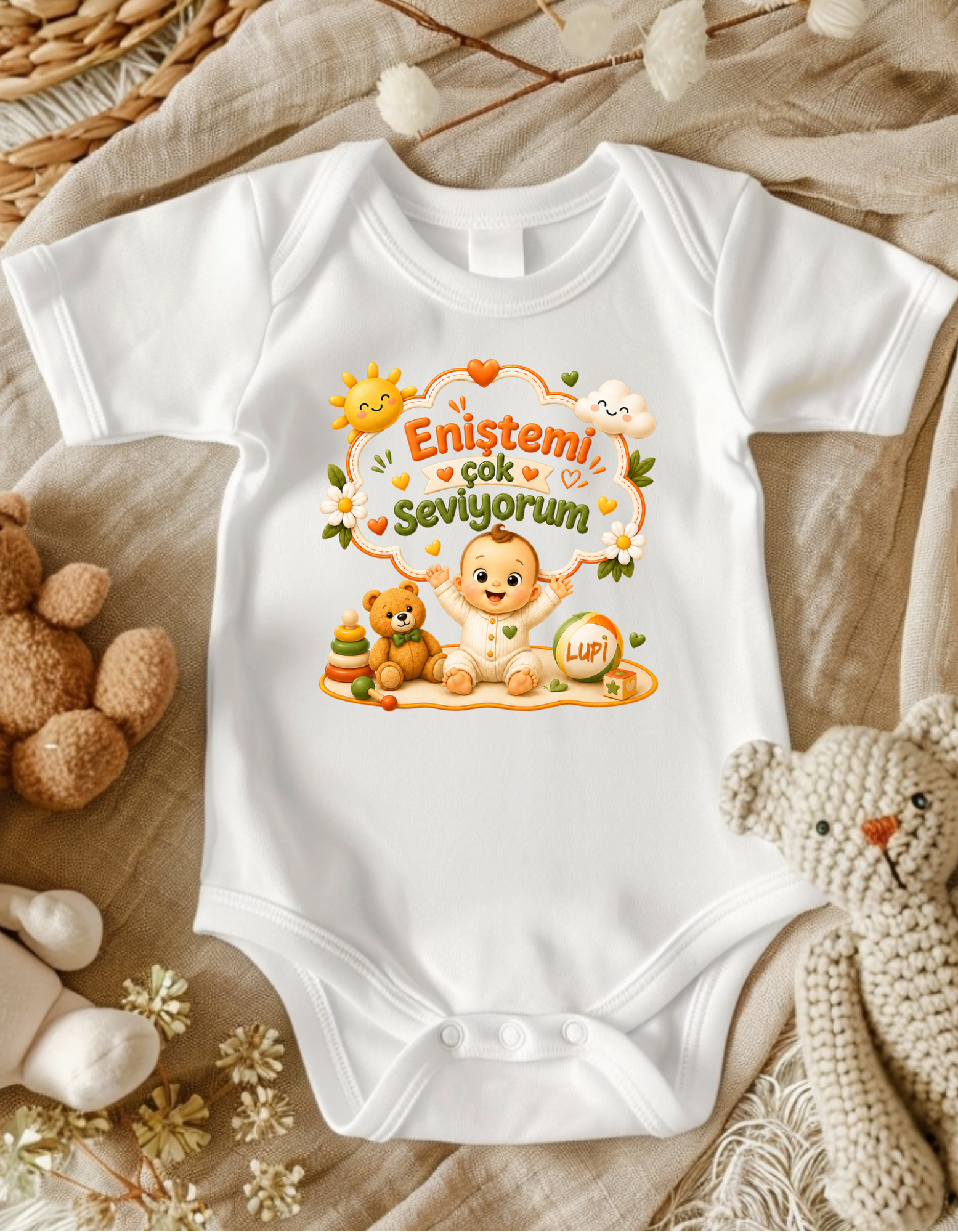 Eniştemi Seviyorum Yazılı Bebek Zıbın Fiyatı, Yorumları ve Özellikleri