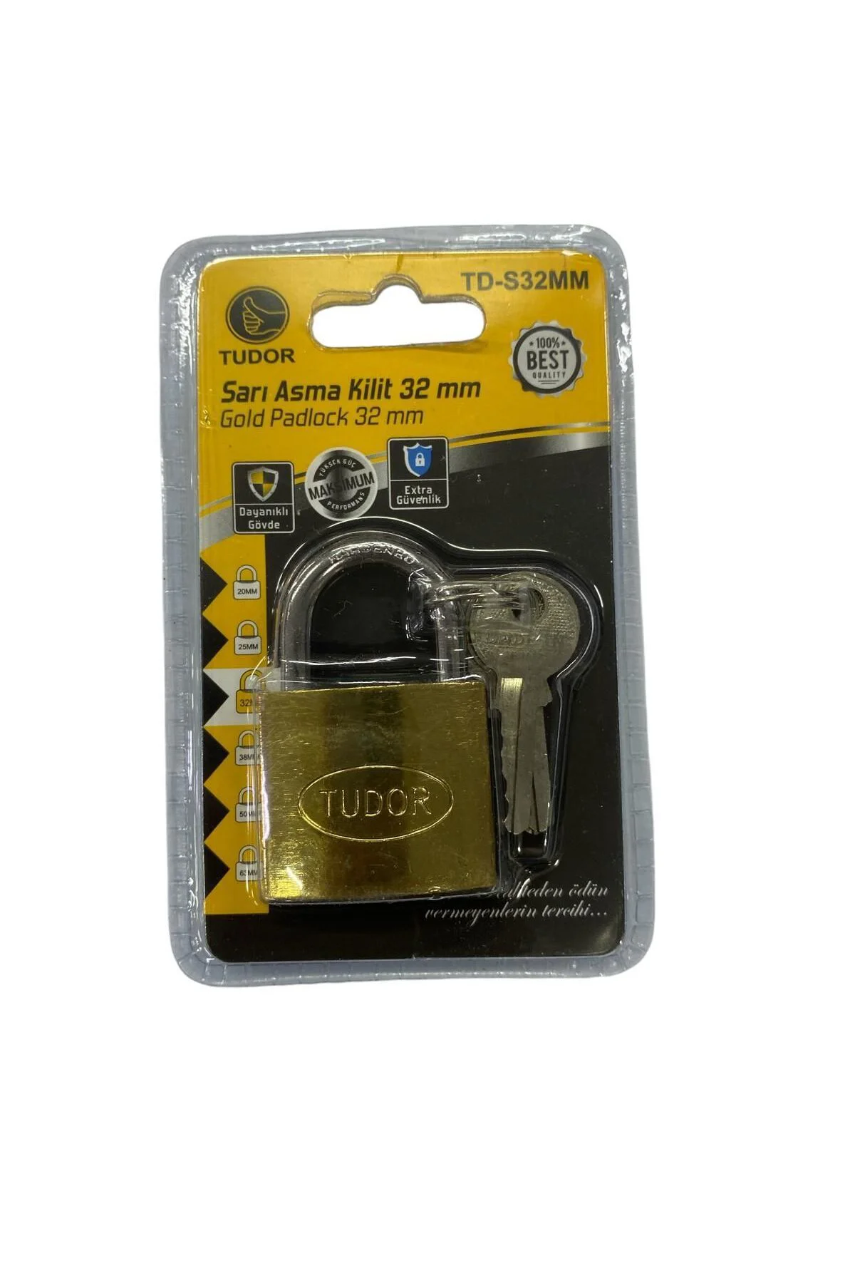 Ennalbur Tudor 32 mm Sarı Asma Kilit