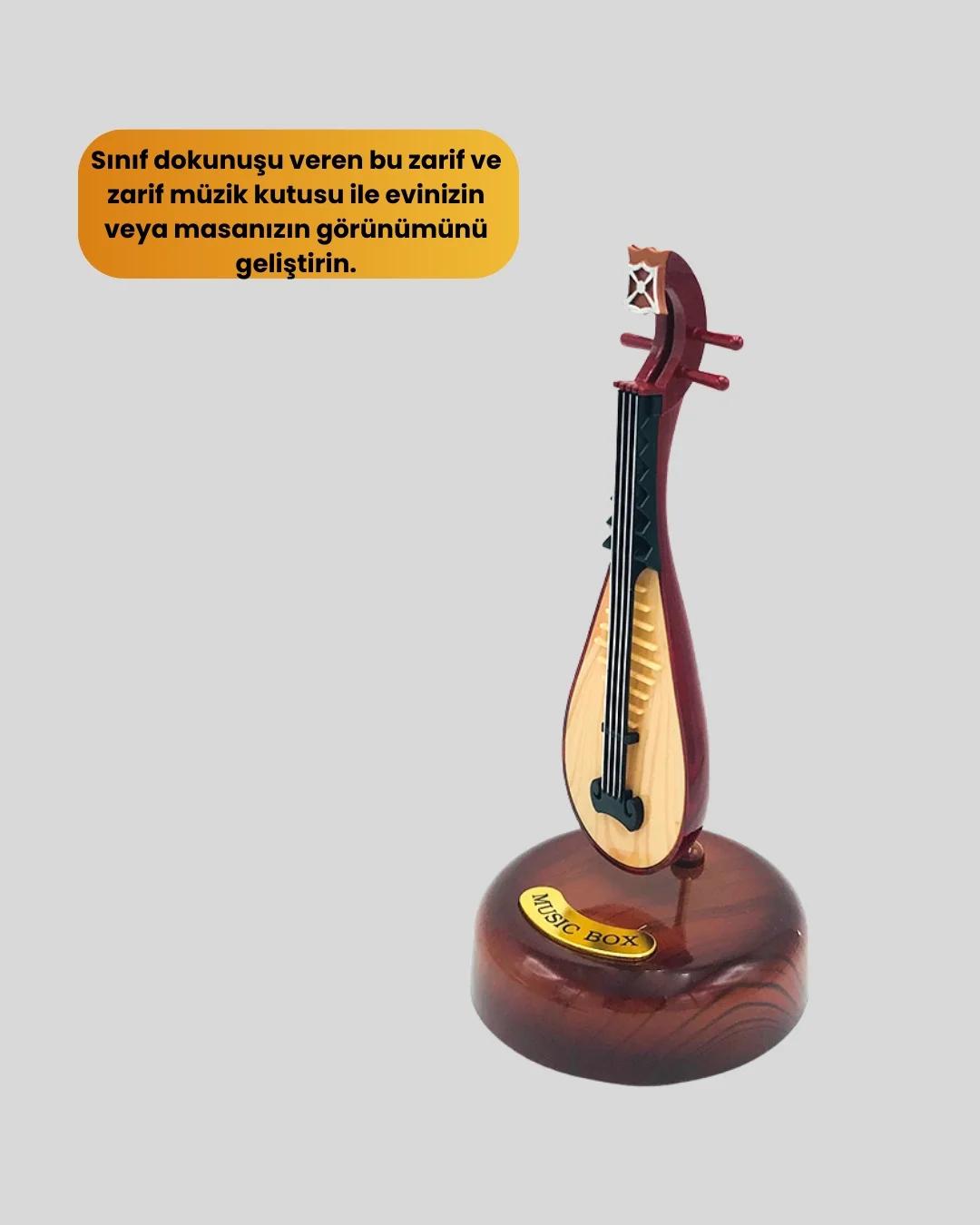 Enstrüman Figürlü Melodi Çalan Dekoratif Müzik Kutusu