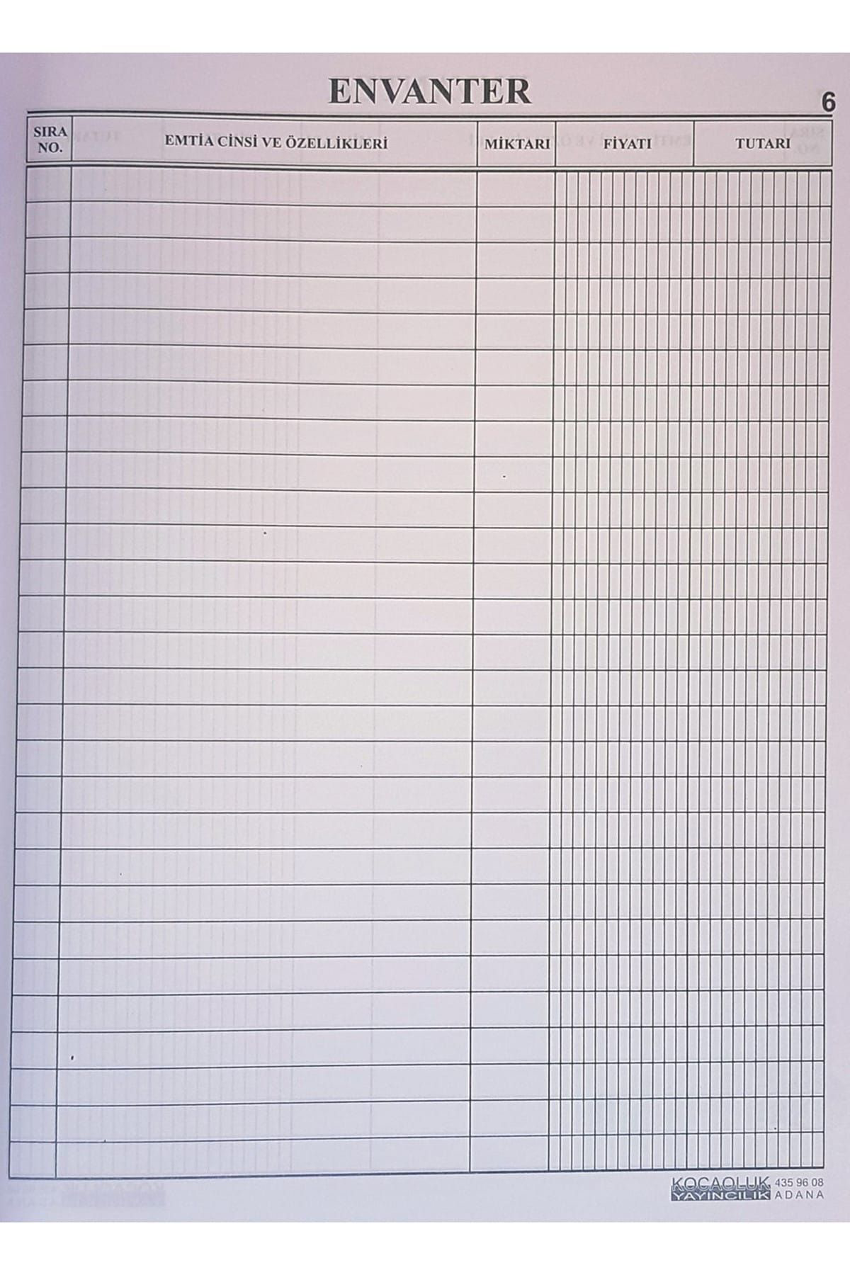 Kocaoluk Envanter Defteri Karton Kapak