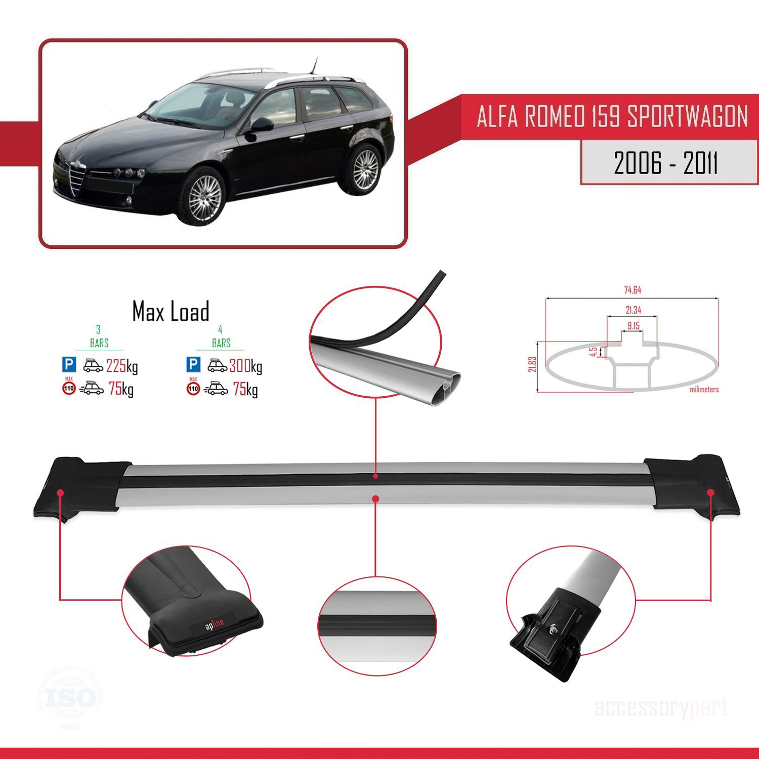 eo 159 SPORTWAGON 2006-2011 Arası ile Uyumlu FLY Model Ara Atkı T