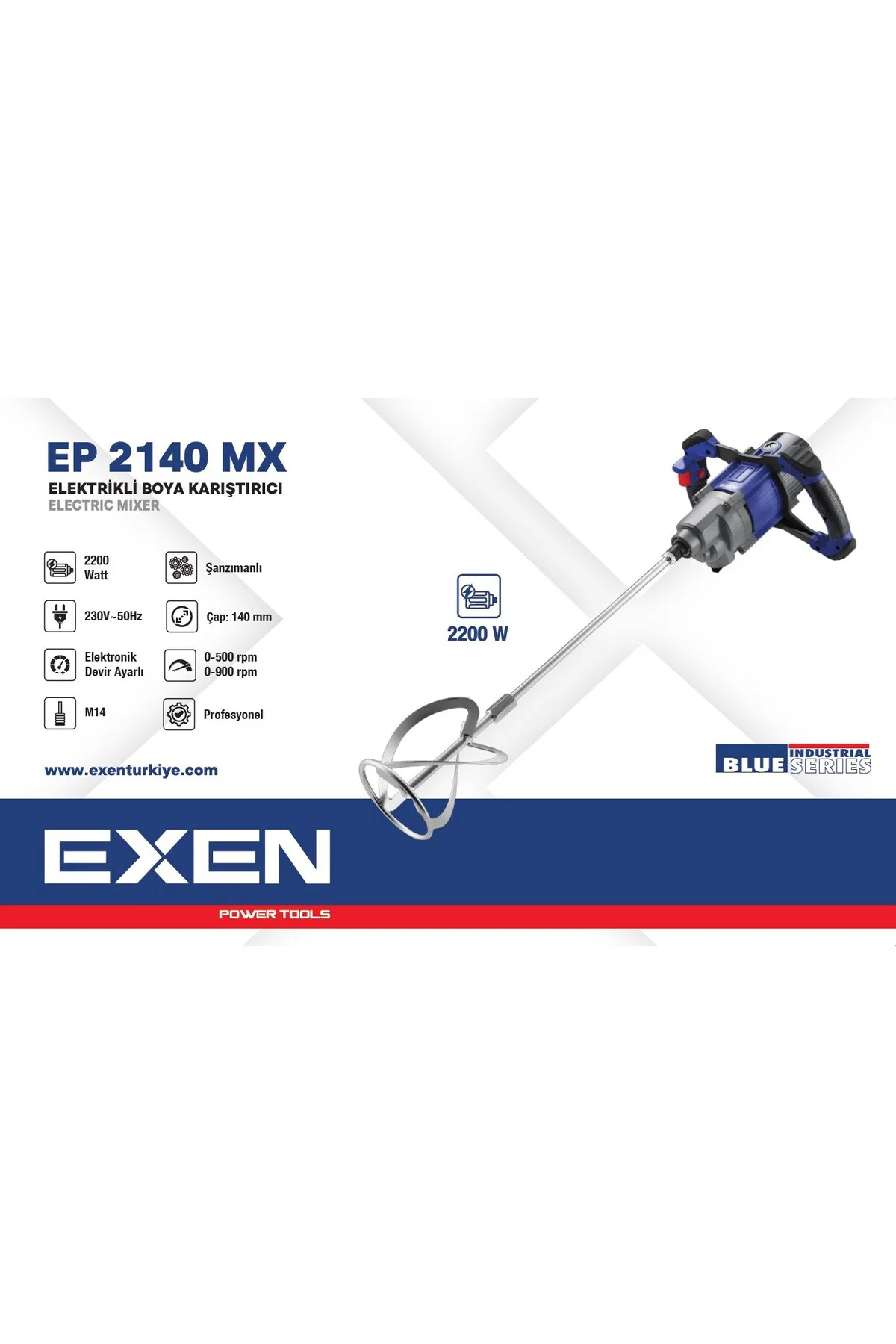 EP 2140 MX - 2200W 140mm Elektrikli Boya Karıştırıcı Makina