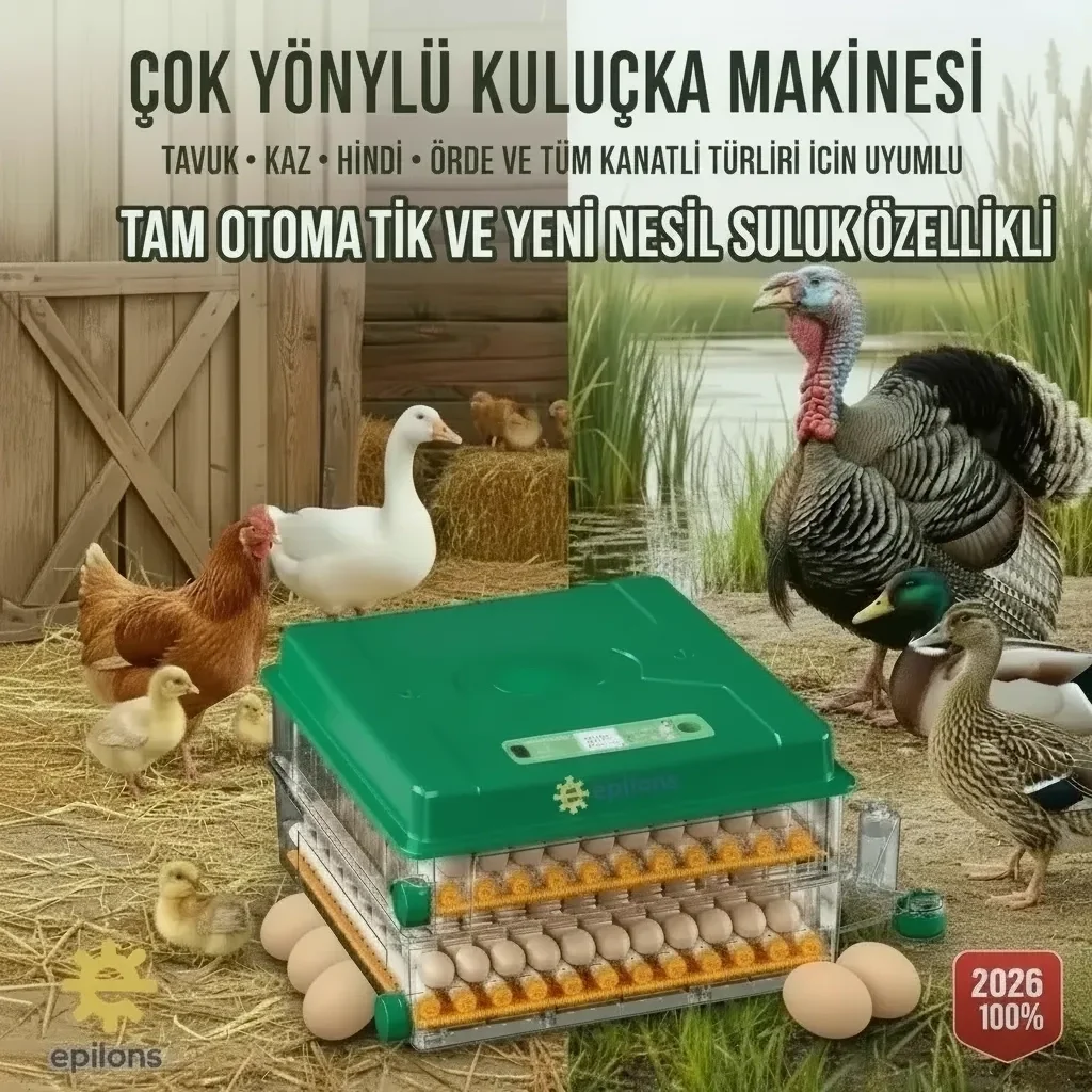 EP120 Yumurta Kapasiteli Tam Otomatik Kuluçka Makinesi - Yeni Nesil Harici Suluklu, Dijital Nem ve Sıcaklık Göstergeli Fiyatı, Yorumları ve Özellikleri