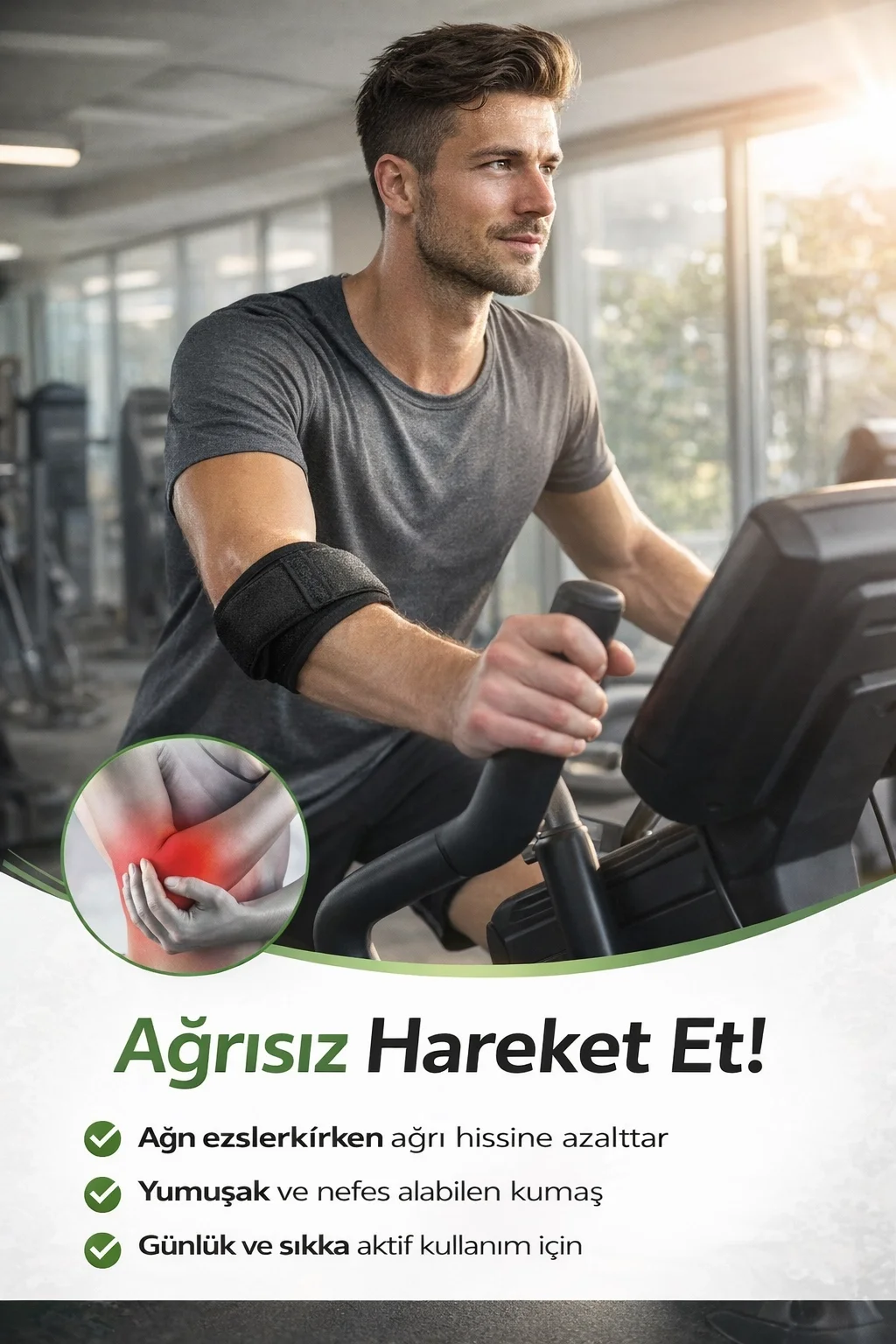 Epikondilit Bandajı – Tenisçi &amp; Golfçü Dirseği İçin Ayarlanabilir Destek