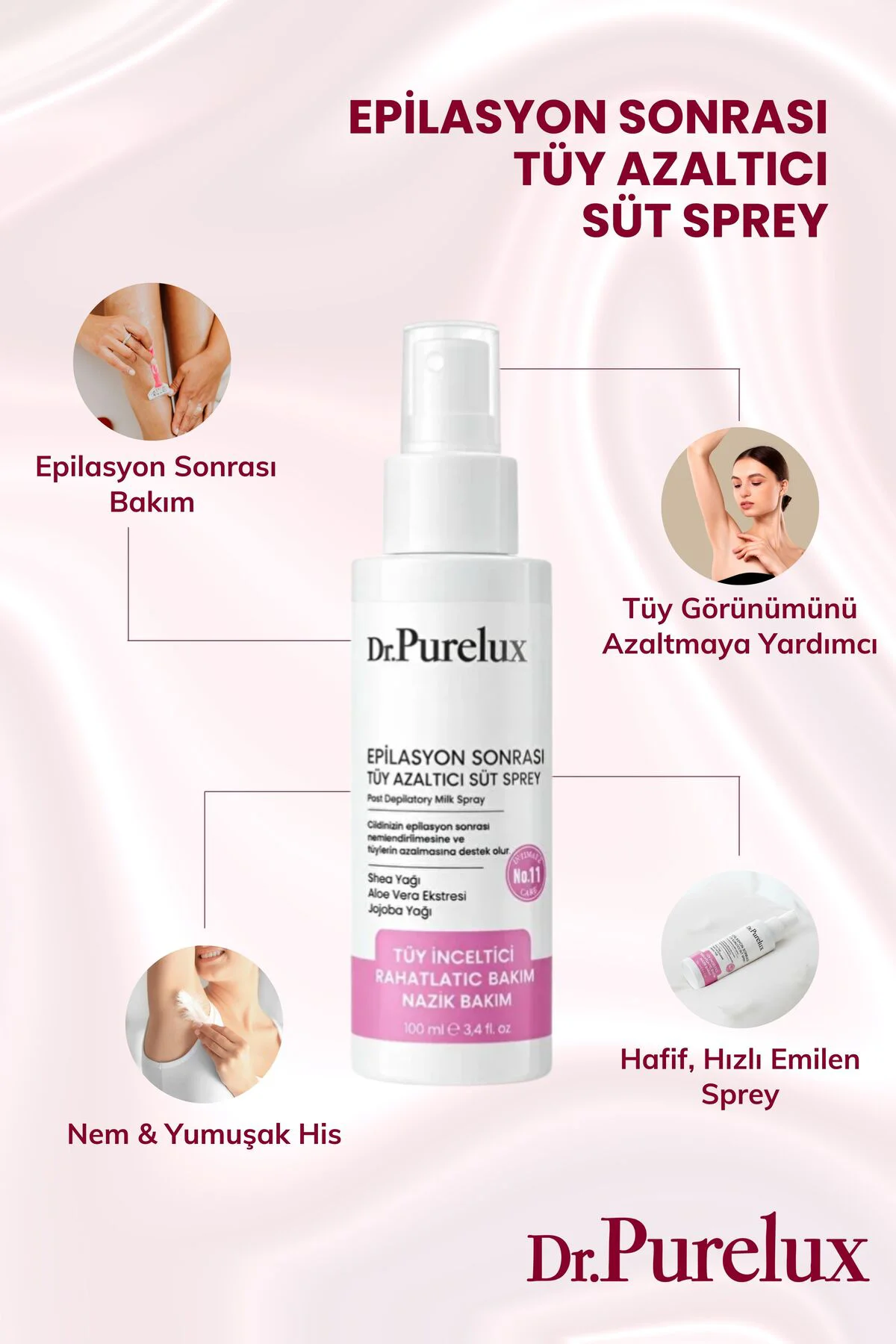 Epilasyon Sonrası Tüy Azaltıcı & Tüy Süt Sprey – Rahatlatıcı Hass