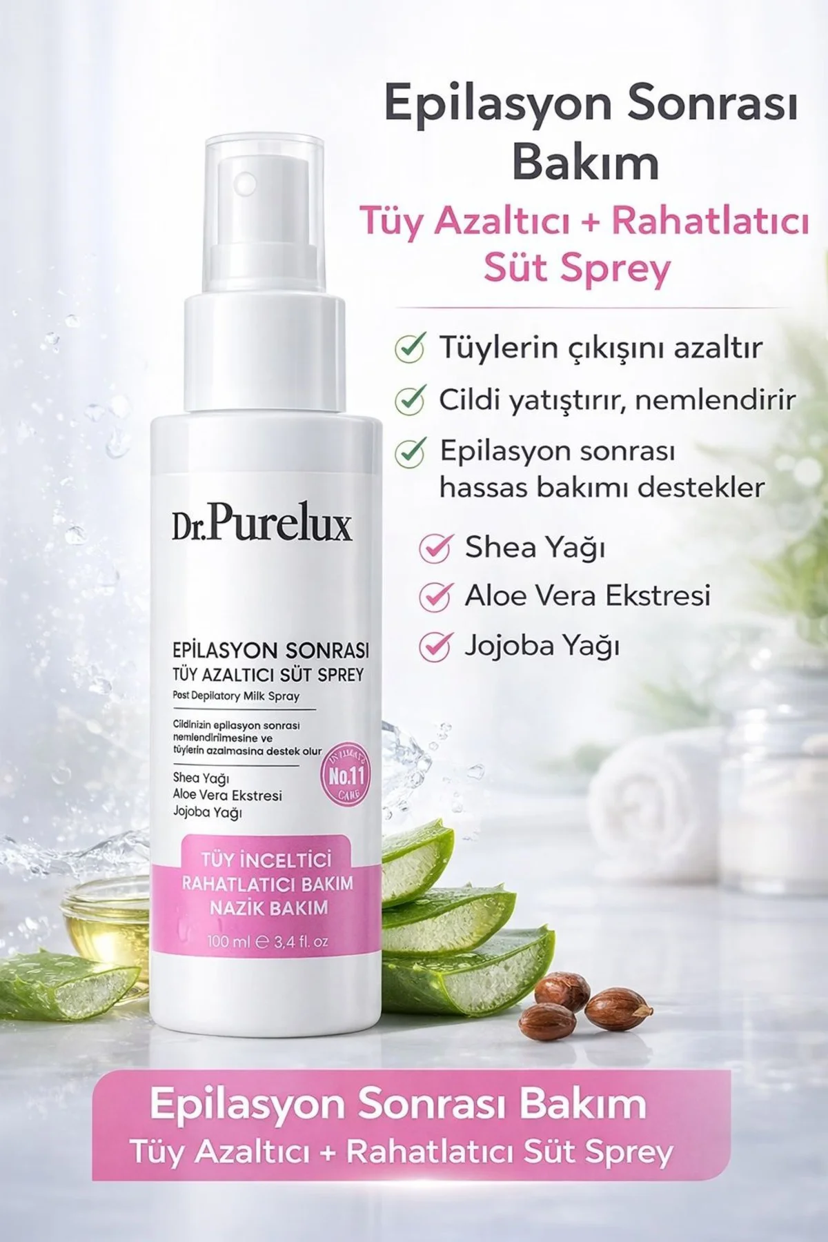 Epilasyon Sonrası Tüy Azaltıcı & Tüy Süt Sprey – Rahatlatıcı Hass