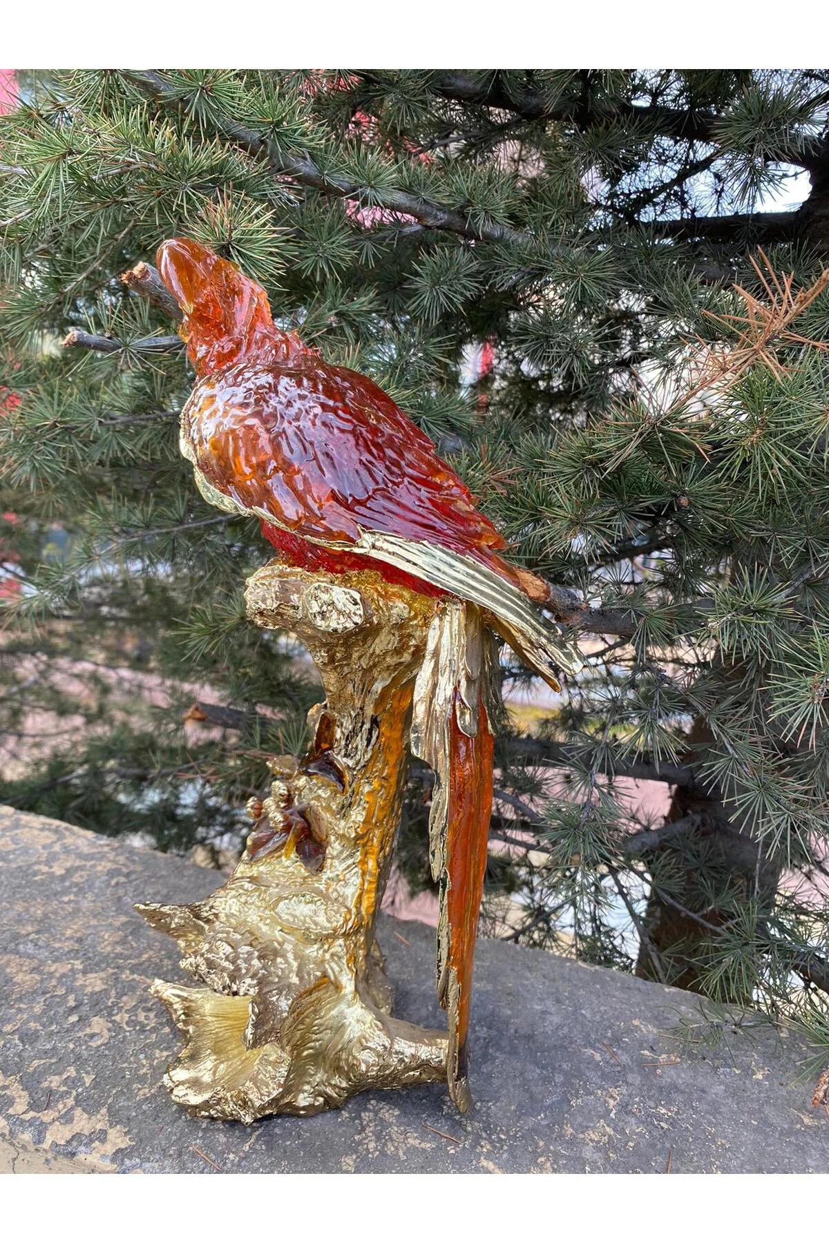 Epoksi Dekoratif  Dalda Papağan Biblo