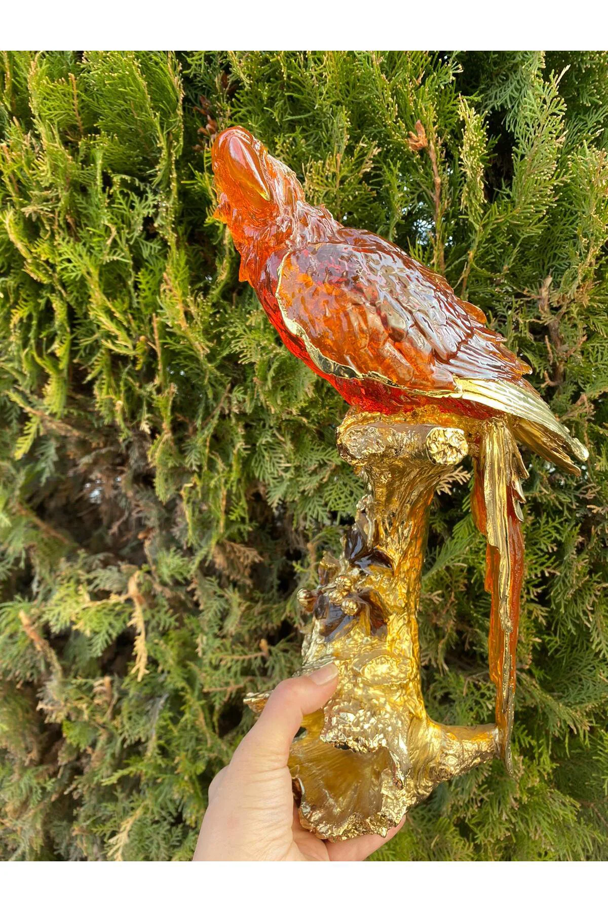 Epoksi Dekoratif  Dalda Papağan Biblo
