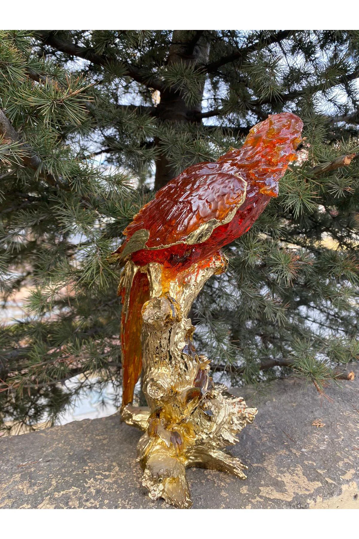 Epoksi Dekoratif  Dalda Papağan Biblo