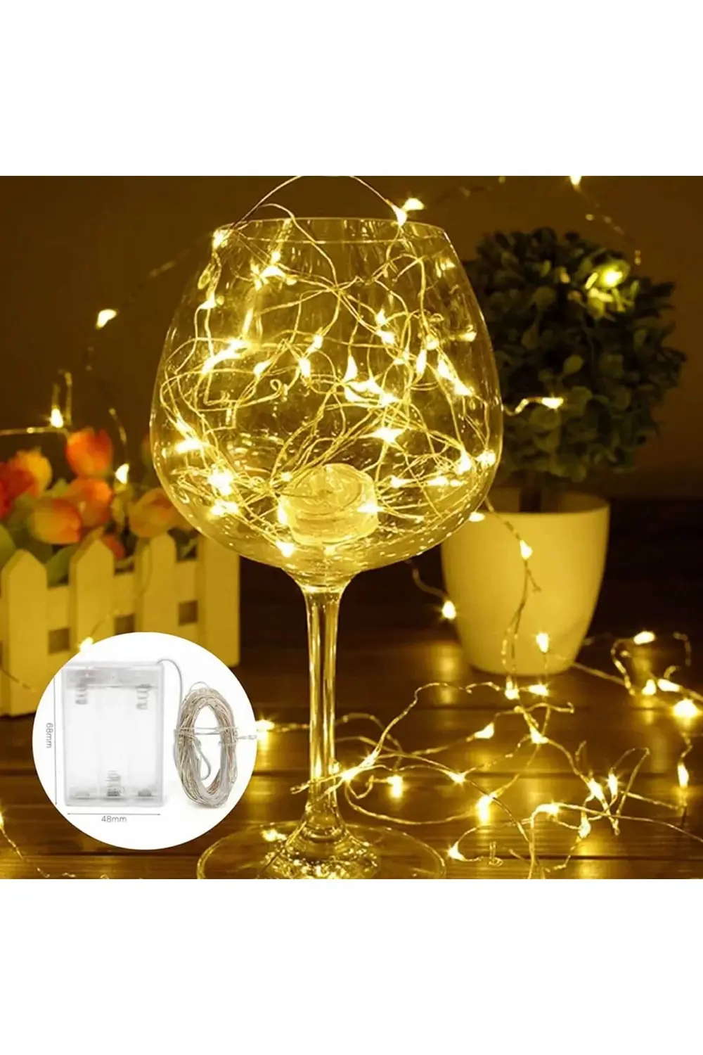 Epoksi Dekoratif Günışığı Pilli Peri Led 10 Metre