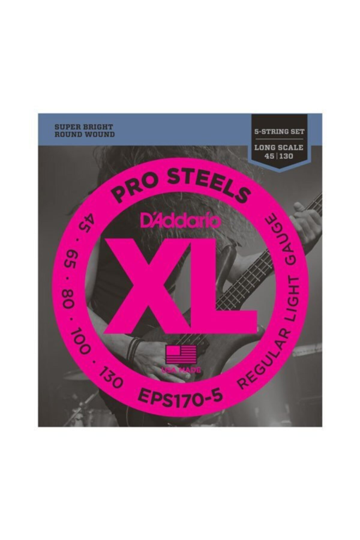 Daddario Eps170-5 Bas Tel Set Prosteel 45-130 5 Telli