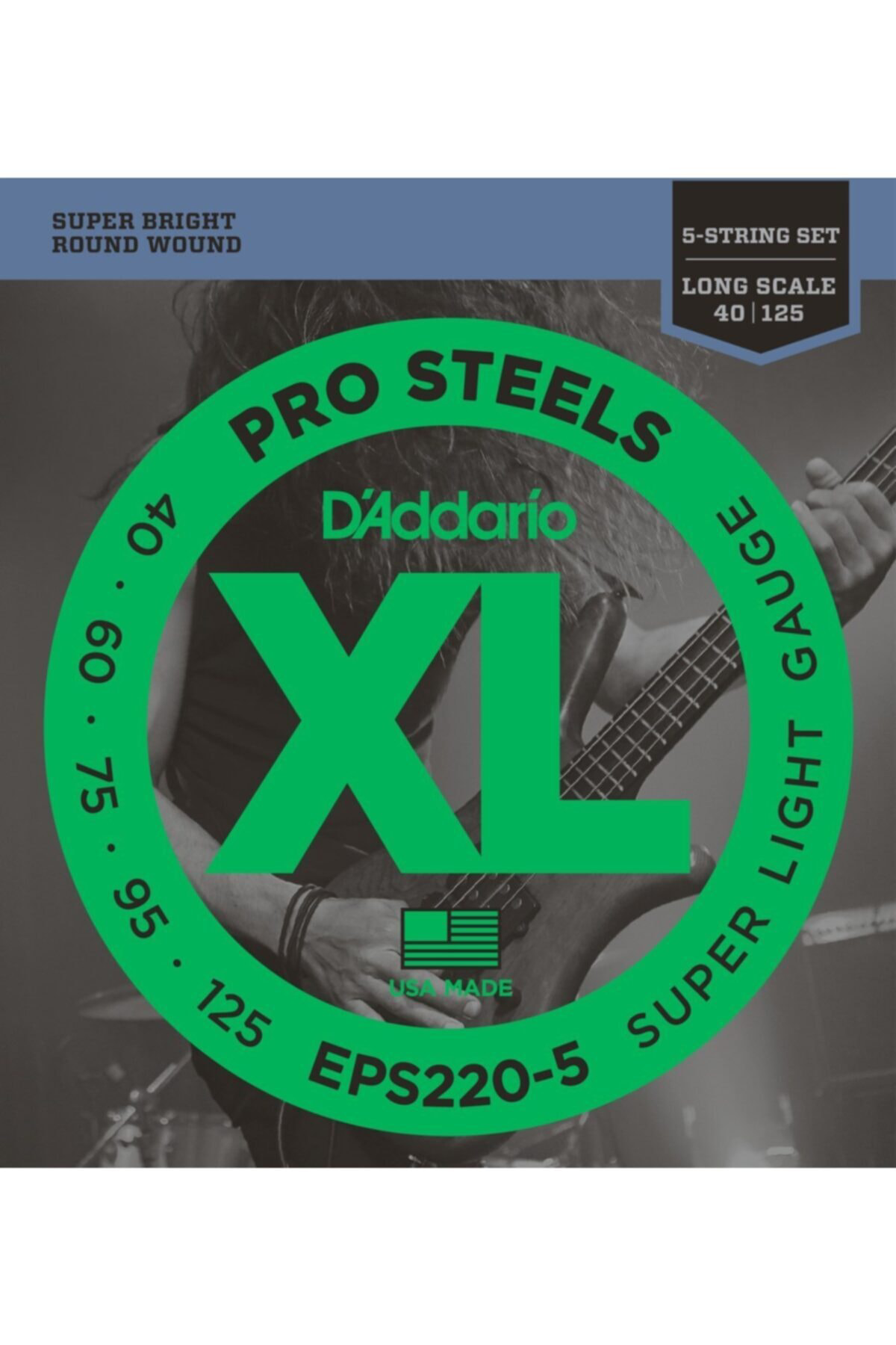 Daddario Eps220-5 Bas Tel Set Prosteel 40-125 5 Telli