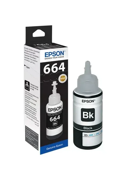 EPSON 664 BK SİYAH ORJİNAL MÜREKKEP 70ML-ŞİŞE