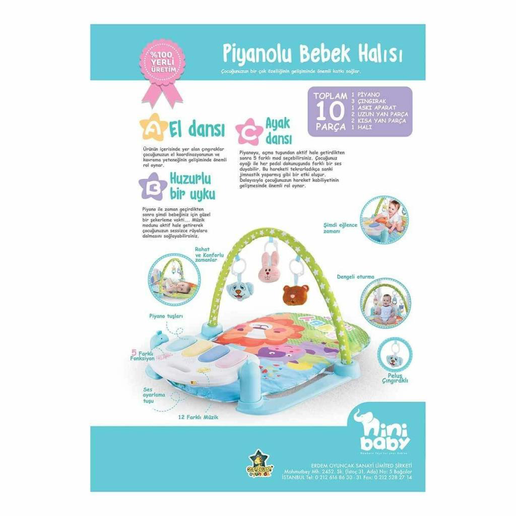 ER-111 Pianolu Bebek Halısı -Erdem Oyuncak ER-111 Pianolu Bebek Halısı -Erdem Oyuncak