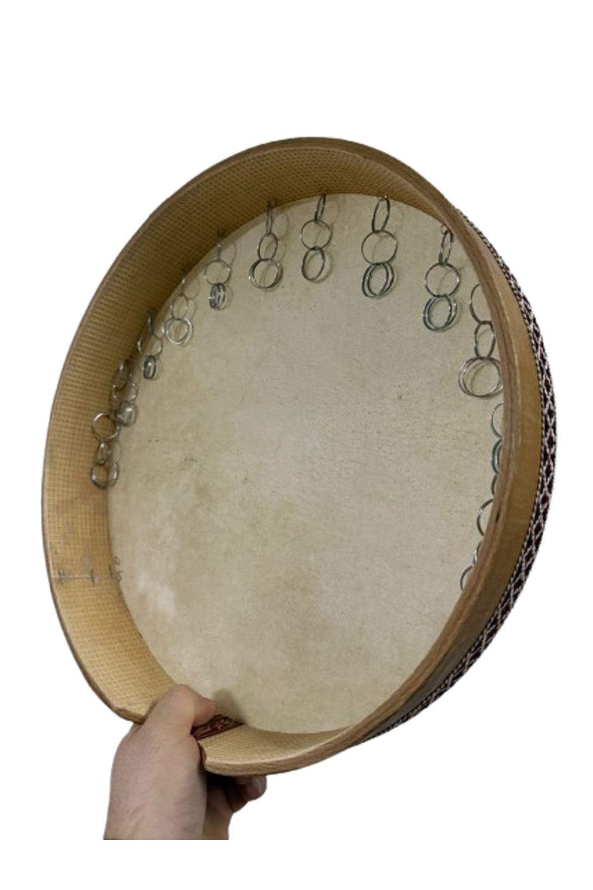 ERBANE BENDİR HALKALI HAYVAN DERİLİ 38 CM KALİTELİ KEÇİ DERİSİ