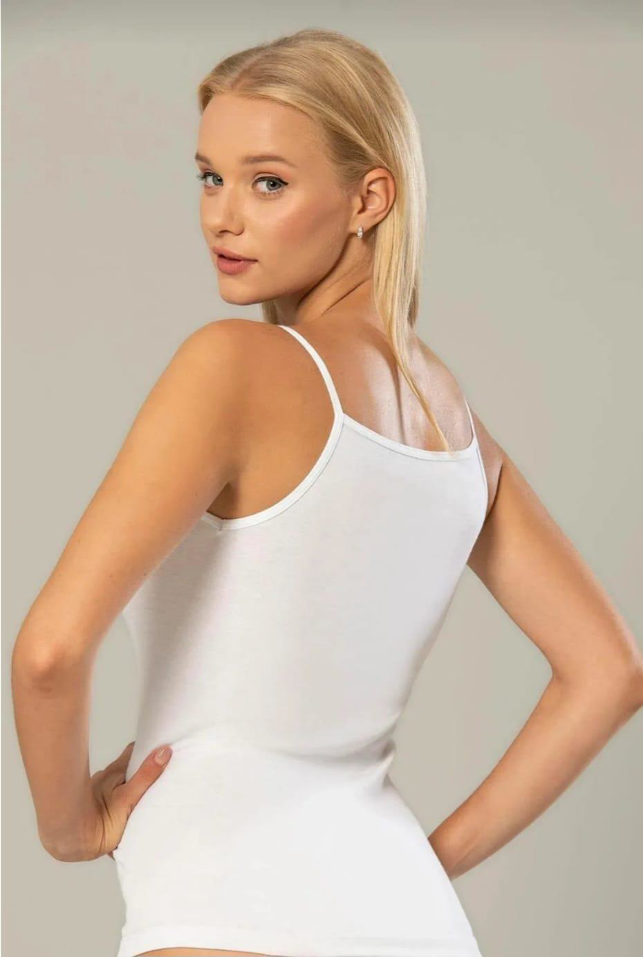 ERDEM 2153 KADIN LİKRALI İP ASKILI ATLET TEKLİ