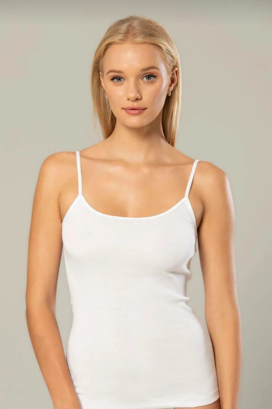 ERDEM 2153 KADIN LİKRALI İP ASKILI ATLET TEKLİ