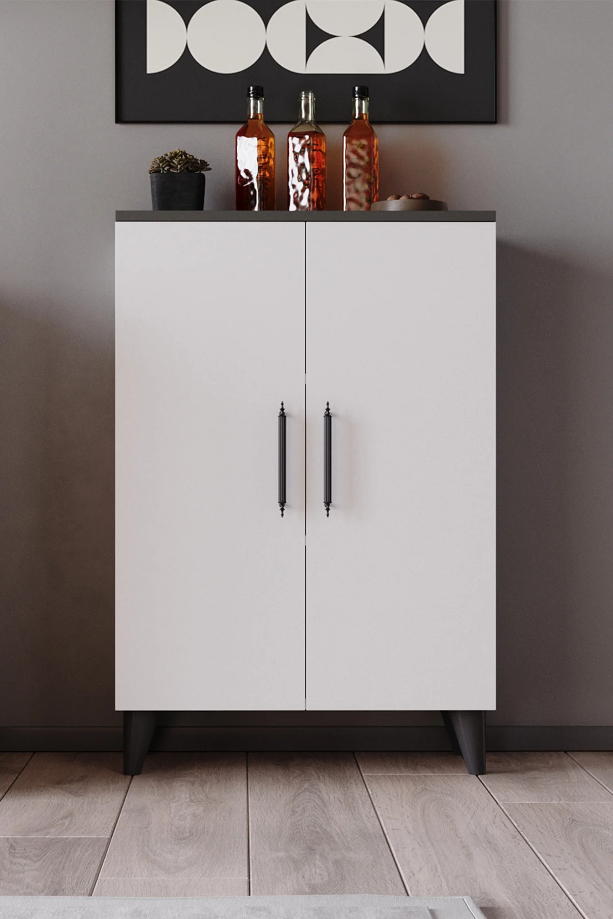 Eren – 3 Raflı 2 Kapaklı Çok Amaçlı Dolap Mutfak Dolabı Banyo Dol