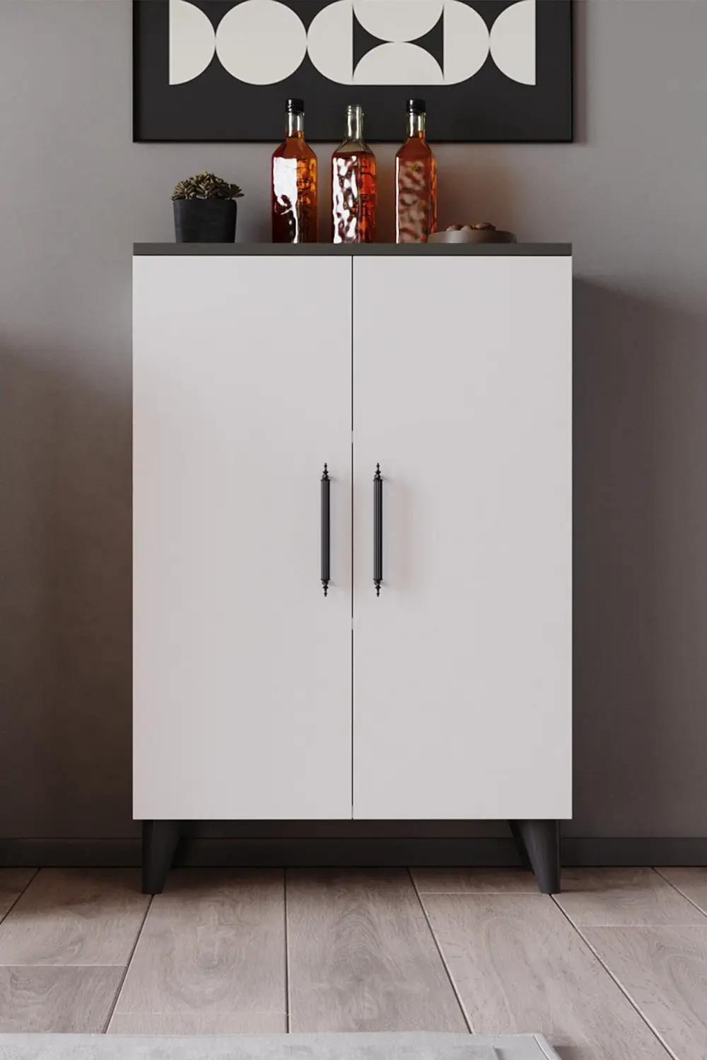 Eren – 3 Raflı 2 Kapaklı Çok Amaçlı Dolap Mutfak Dolabı Banyo Dol