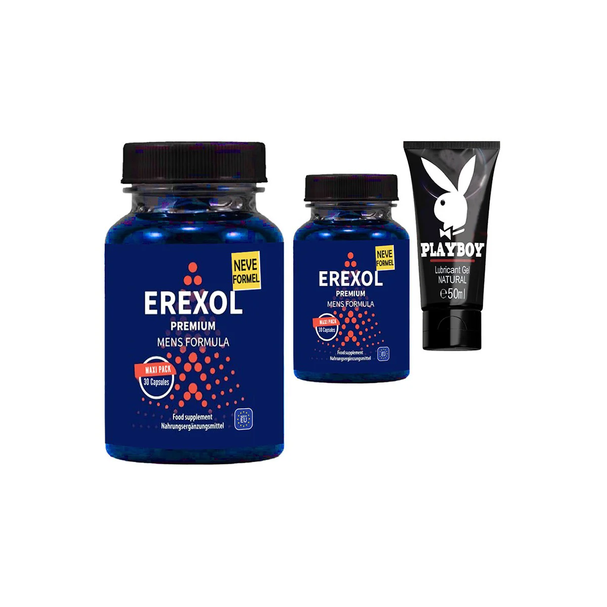Erexol Erkek Destek Takviyesi – L-Argininli L-Citrullineli 30’ar Adet 2 Paket + Kayganlaştırıcı Jel