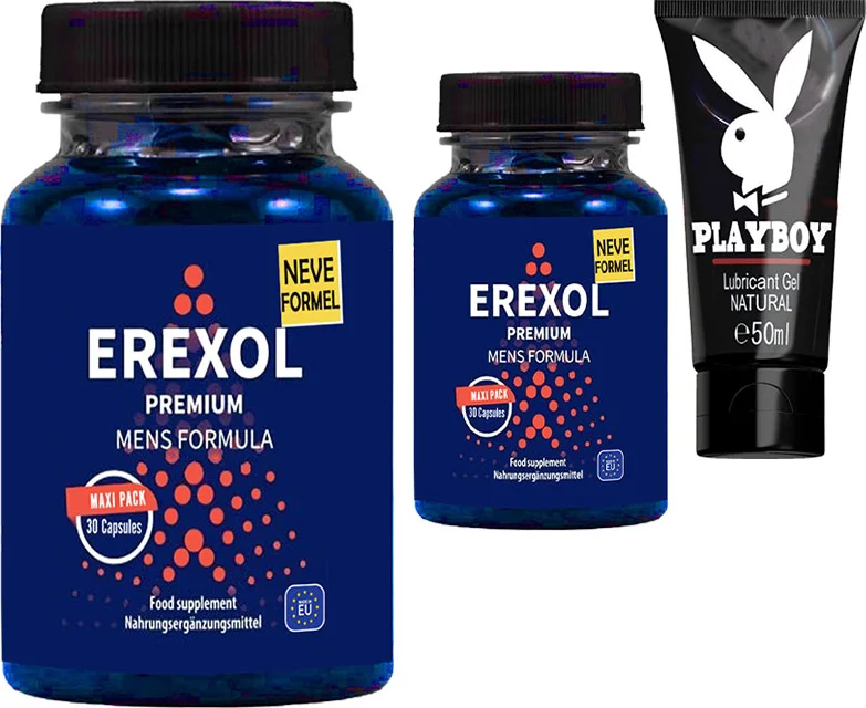 Erexol Erkeklere Özel Kapsül – L-Argininli L-Citrullineli Maçatozlu Çinko ve Üzüm Çekirdeği Ekstresi + Jel