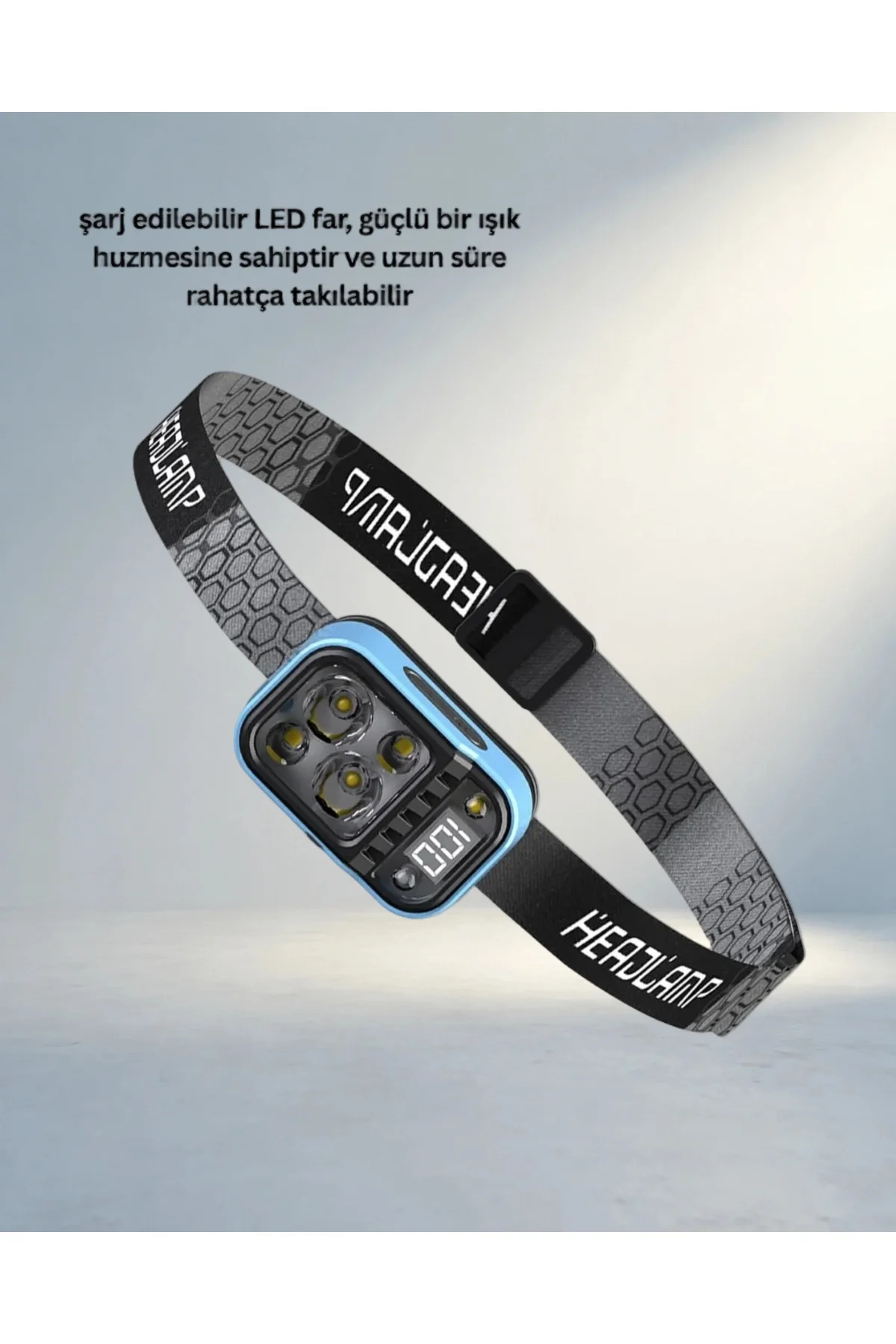 Ergonomik 3 Renkli Led Kafa Feneri Type C Şarjlı 53 Mod Ergonomik 3 Renkli Led Kafa Feneri Type C Şarjlı 53 Mod