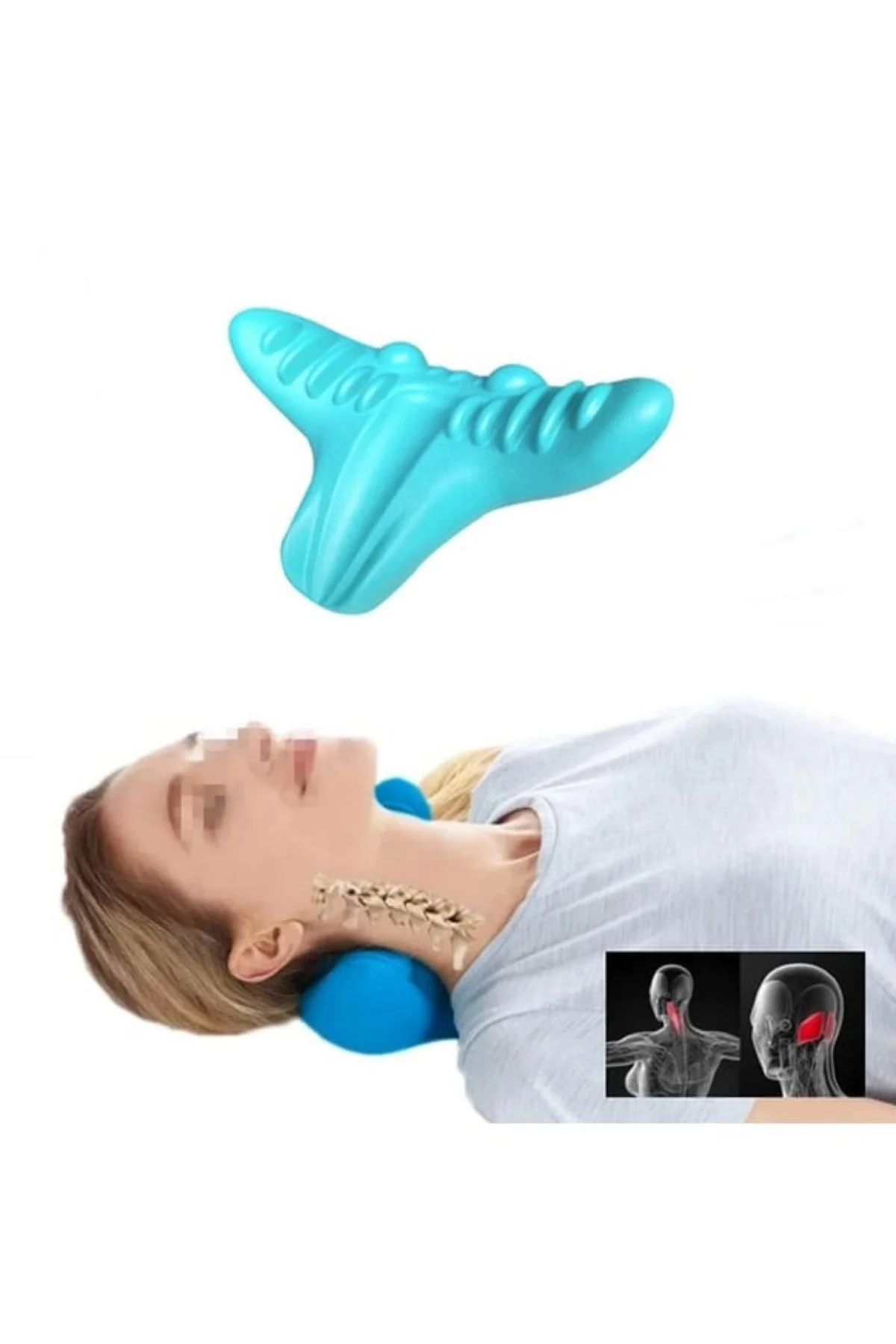 Ergonomik Boyun Masaj Yastığı – Servikal Traksiyon Destekli, Omur Ergonomik Boyun Masaj Yastığı – Servikal Traksiyon Destekli, Omur