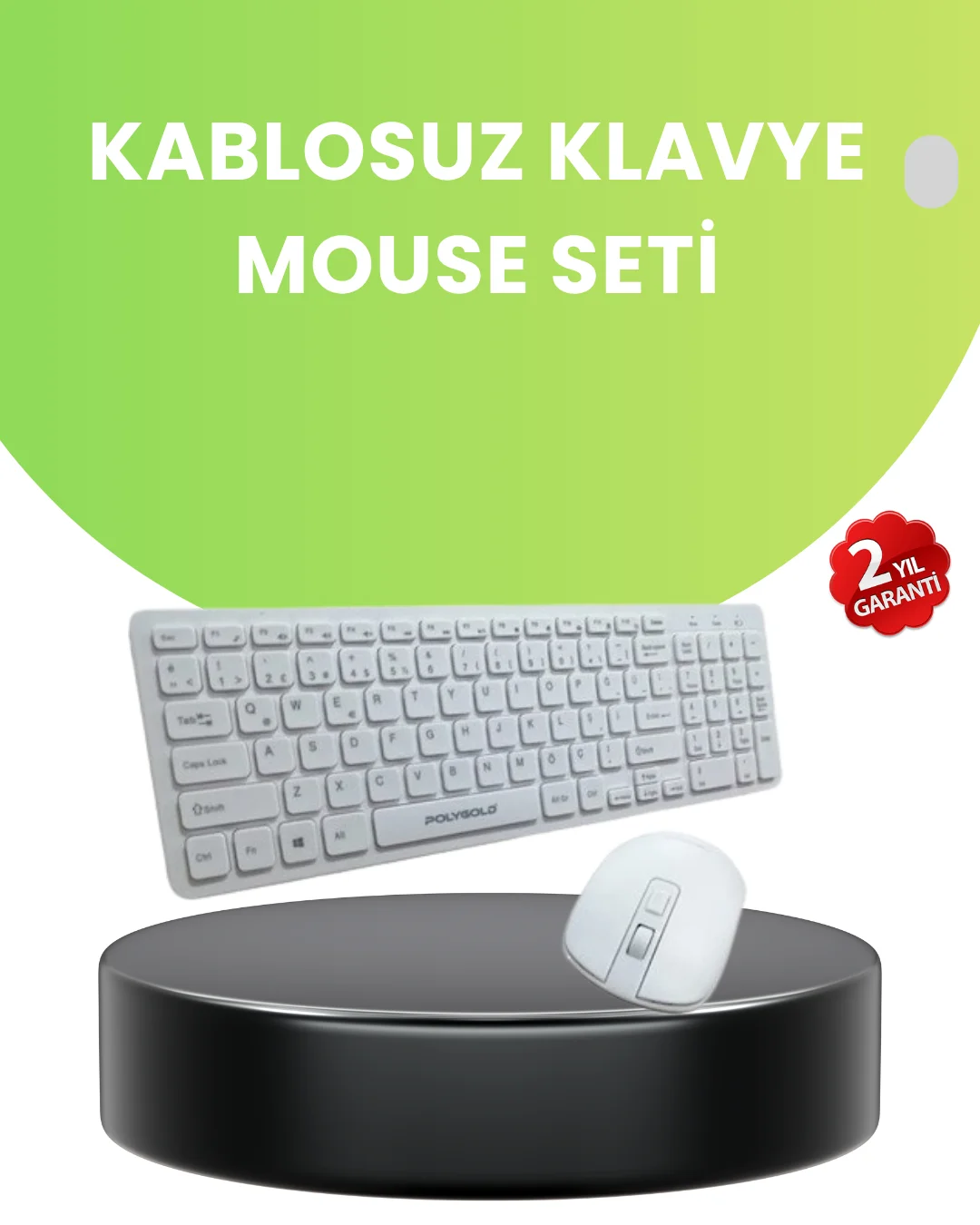 Ergonomik Kablosuz Klavye Mouse Takımı - Tam Boy, Sessiz ve Güven