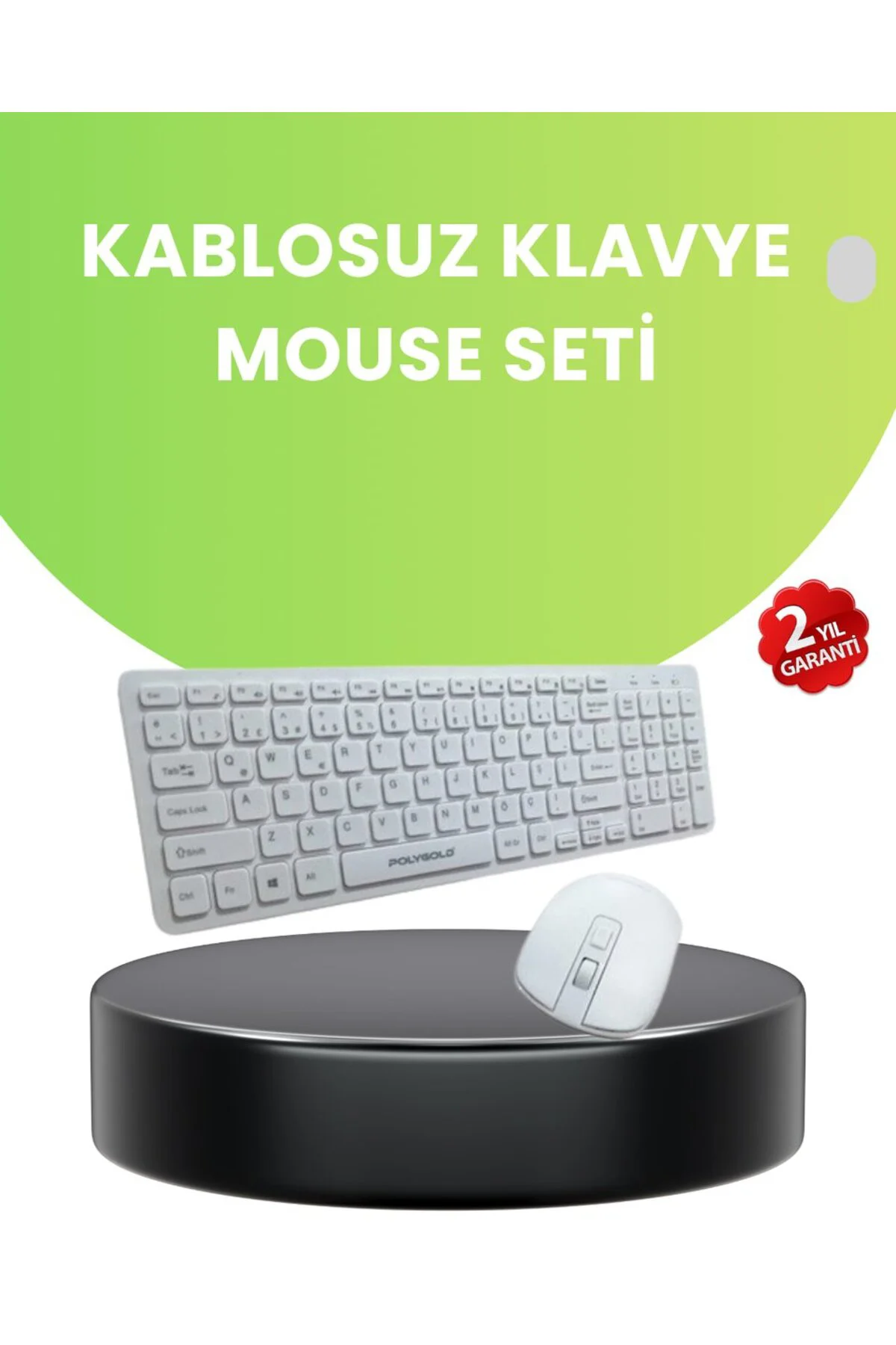 Ergonomik Kablosuz Klavye Mouse Takımı - Tam Boy, Sessiz ve Güven