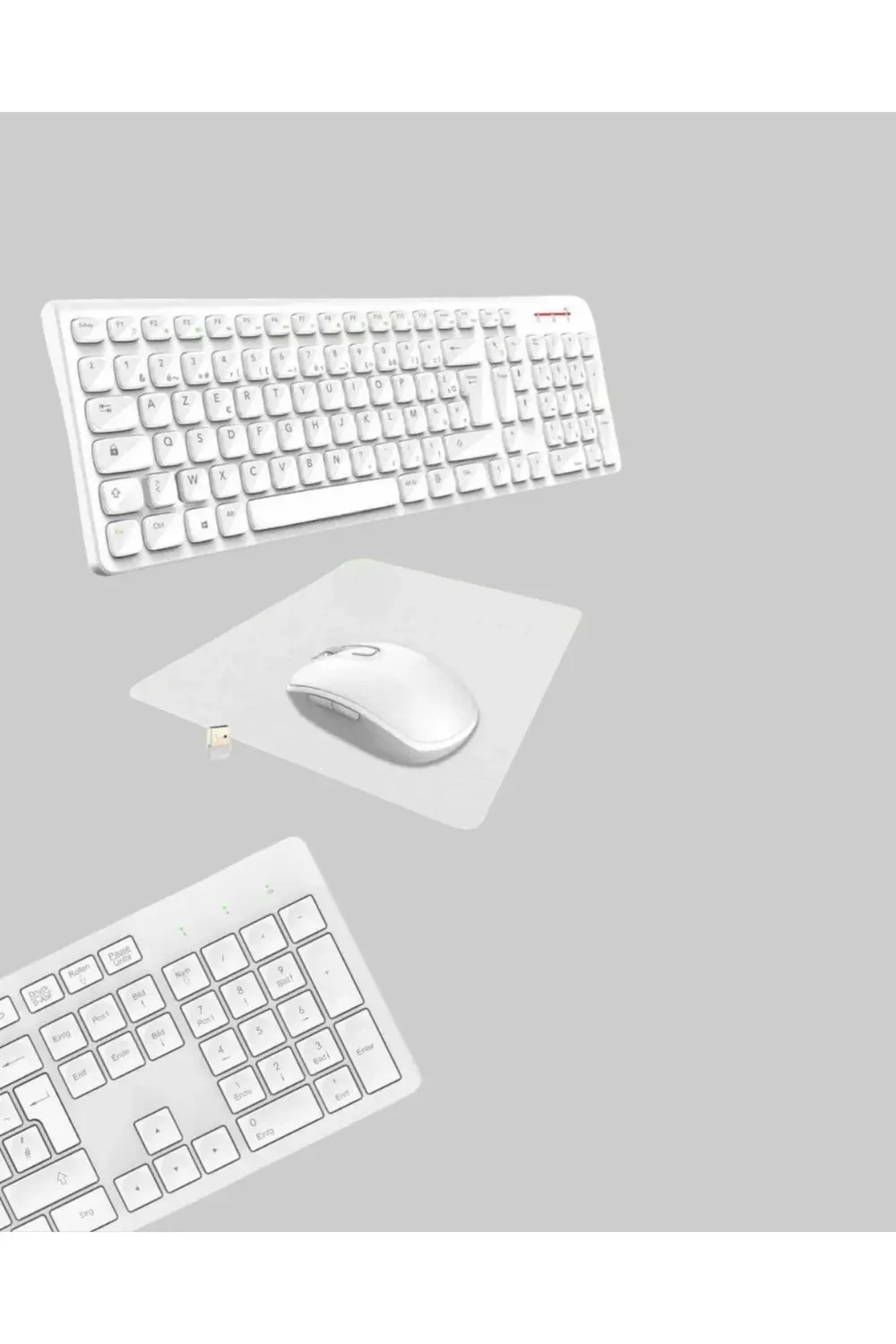 Ergonomik Kablosuz Klavye Mouse Takımı - Tam Boy, Sessiz ve Güven