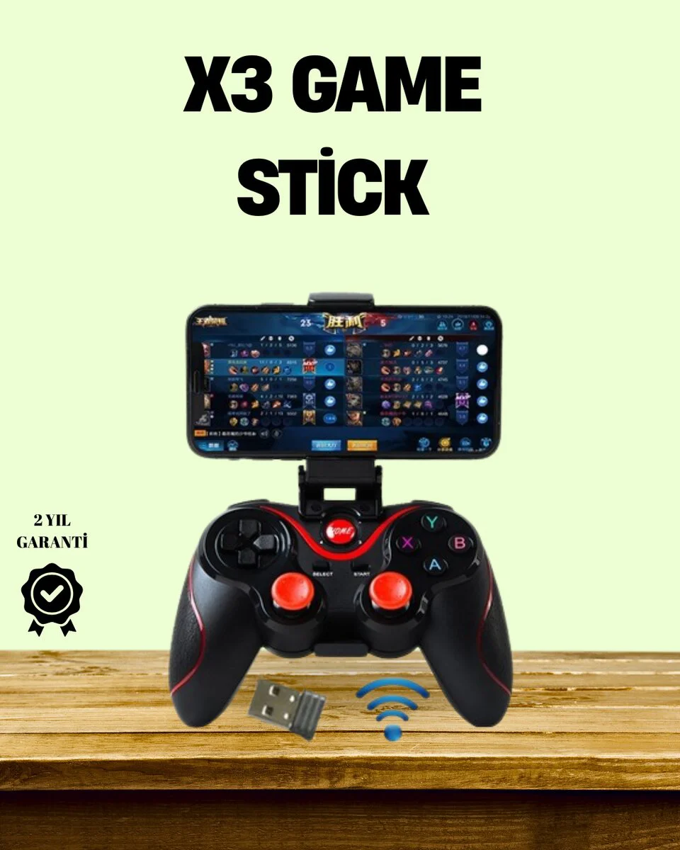 Ergonomik Kablosuz Şarjlı Gamepad - Bluetooth 3.0, 8 Saat Oyun Süresi, 400mAh Pil