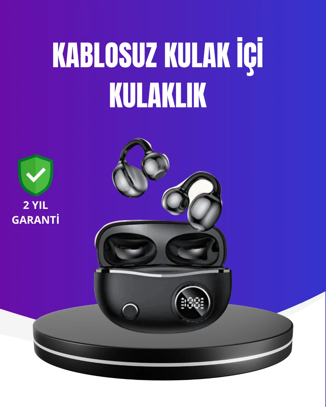 Ergonomik Klipsli Kablosuz Kulaklık – 30 Saat Pil ve Dokunmatik Kontrol Özelliği Ergonomik Klipsli Kablosuz Kulaklık – 30 Saat Pil ve Dokunmatik Kontrol Özelliği