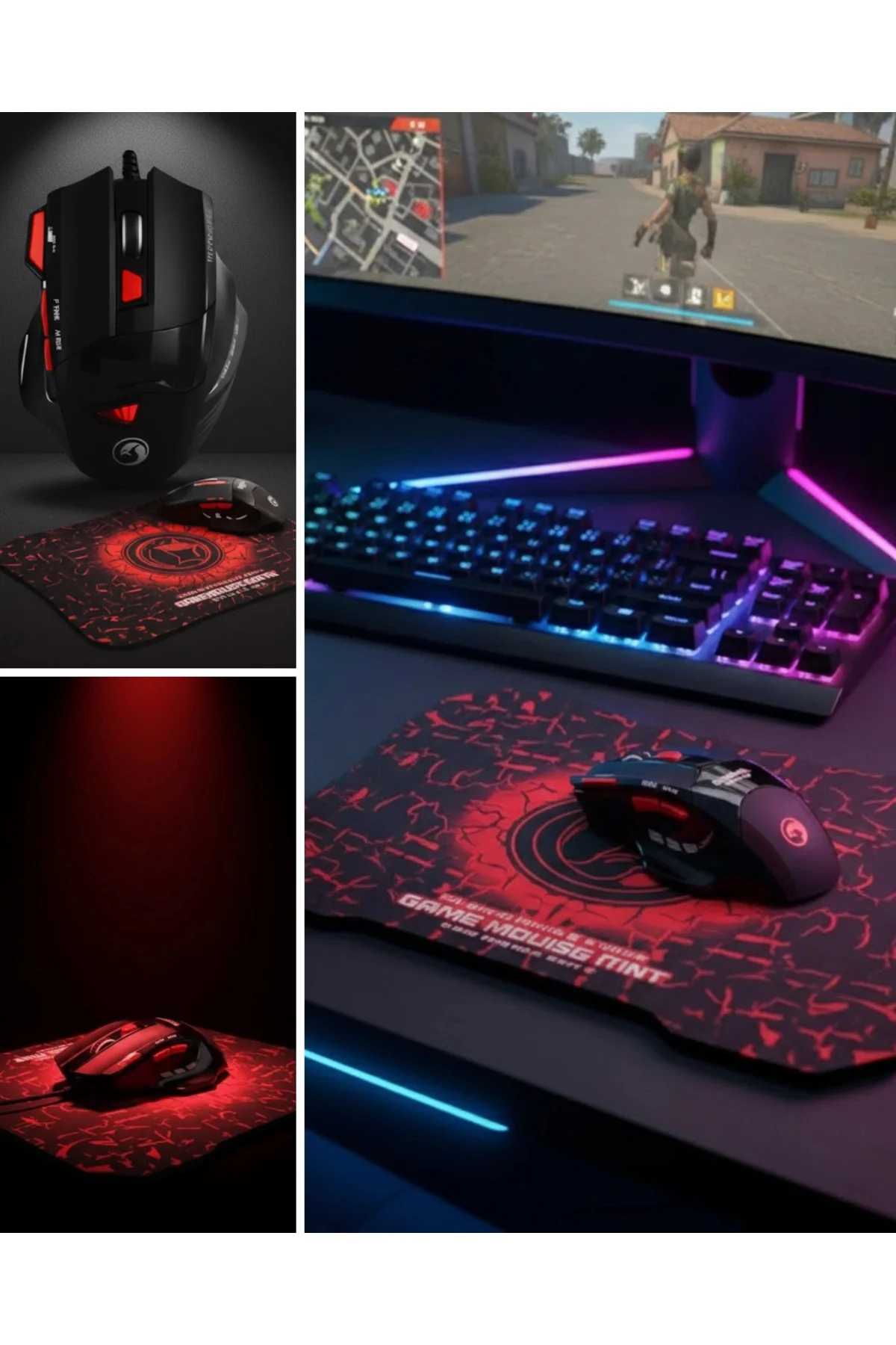 Ergonomik Mouse Ve Mousepad 3 Dpı Ayarlı Led Işıklı Tasarım Ergonomik Mouse Ve Mousepad 3 Dpı Ayarlı Led Işıklı Tasarım