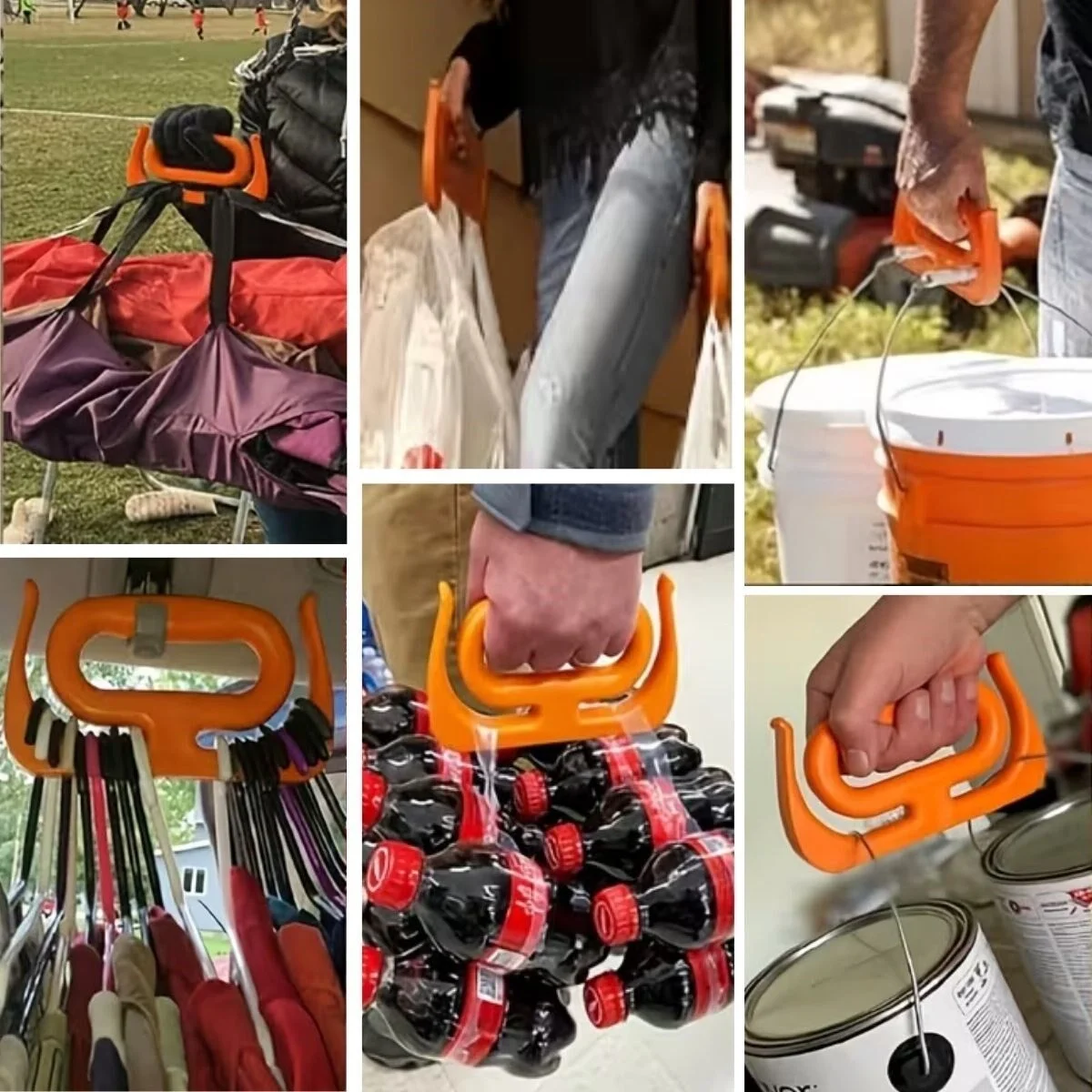 '' Ergonomik Poşet Taşıma Aparatı – Ağır Yük Taşıyıcı Tutacak, Elden Kesme Yapmayan Kolay Taşıma Kancası, Market ve Alışveriş Çantası Taşıyıcısı